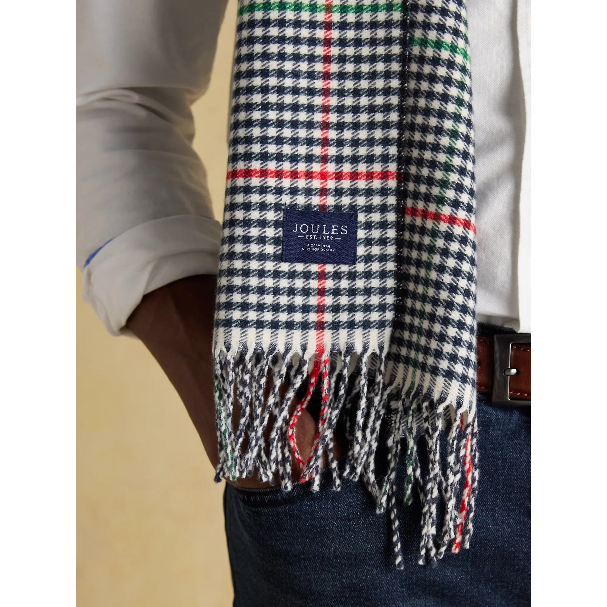 Product image 5 of 7 of Joules Men's Langtree Scarf - Cream/Navy