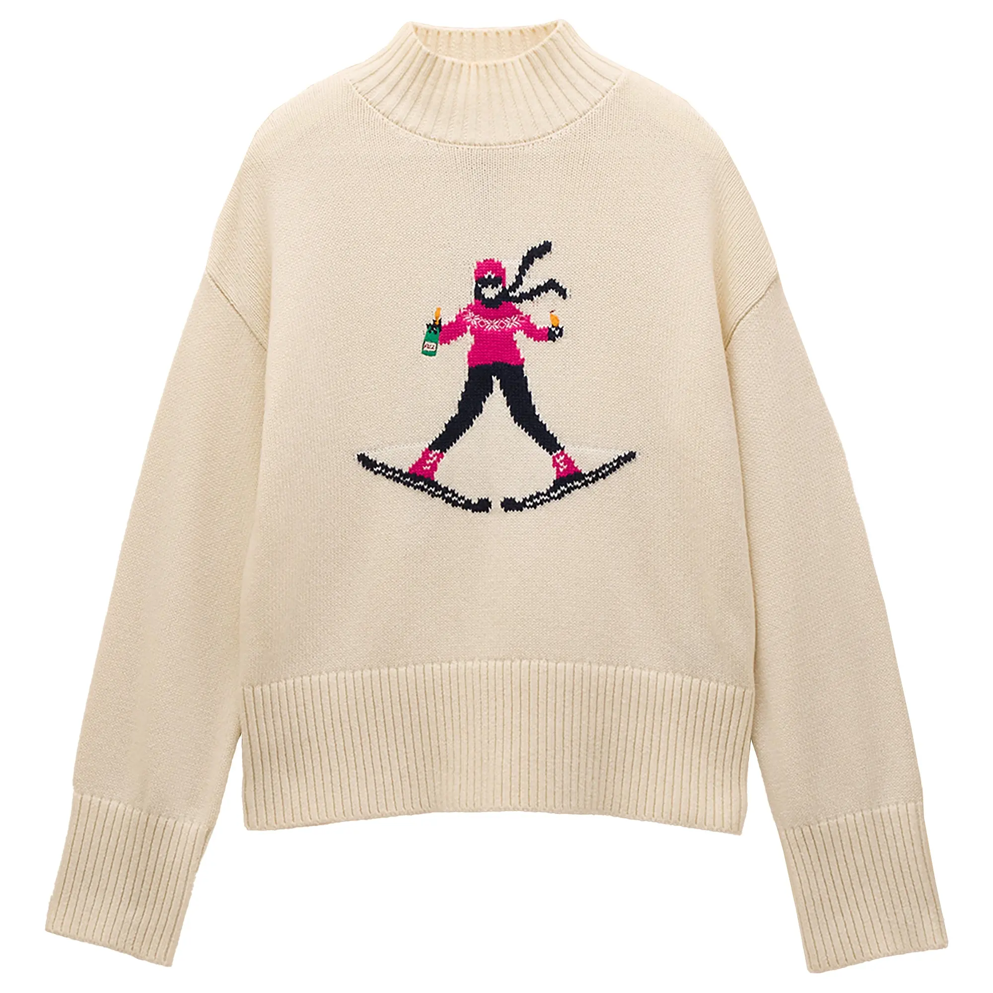 Product image 1 of 8 of Joules Women's Abigail High Neck Ski Jumper - Cream