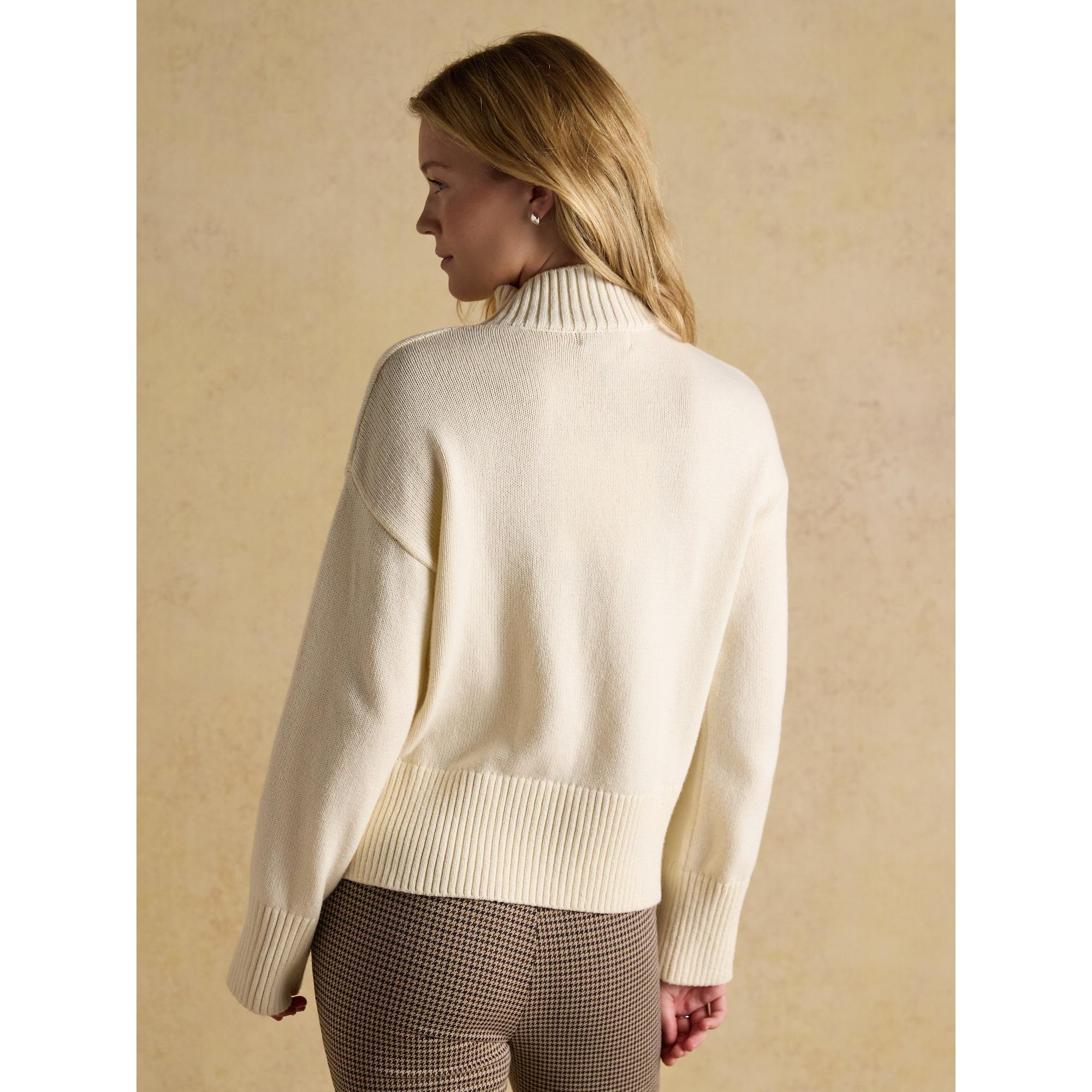 Joules Women's Abigail High Neck Ski Jumper - Cream | British Attire