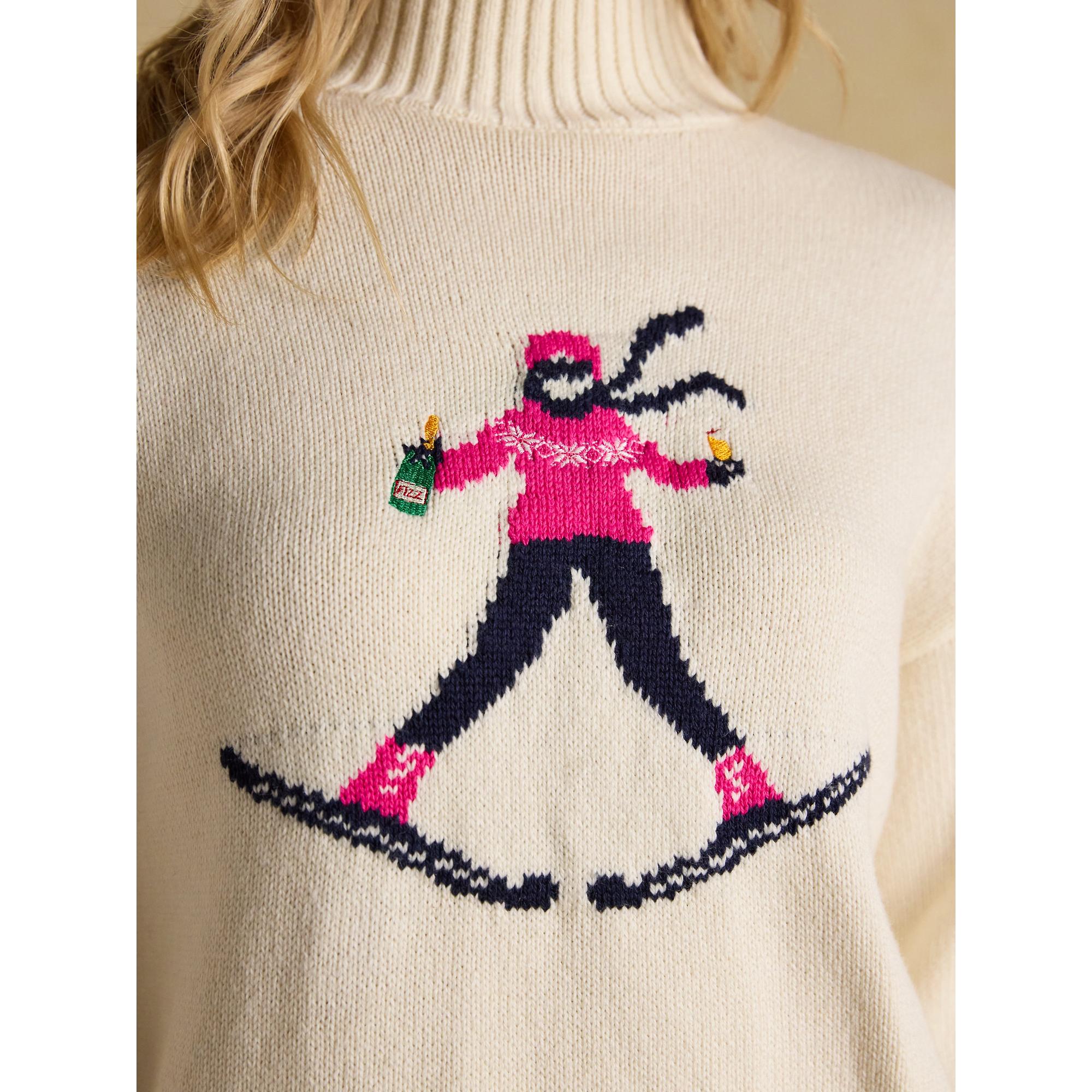 Joules Women's Abigail High Neck Ski Jumper - Cream | British Attire