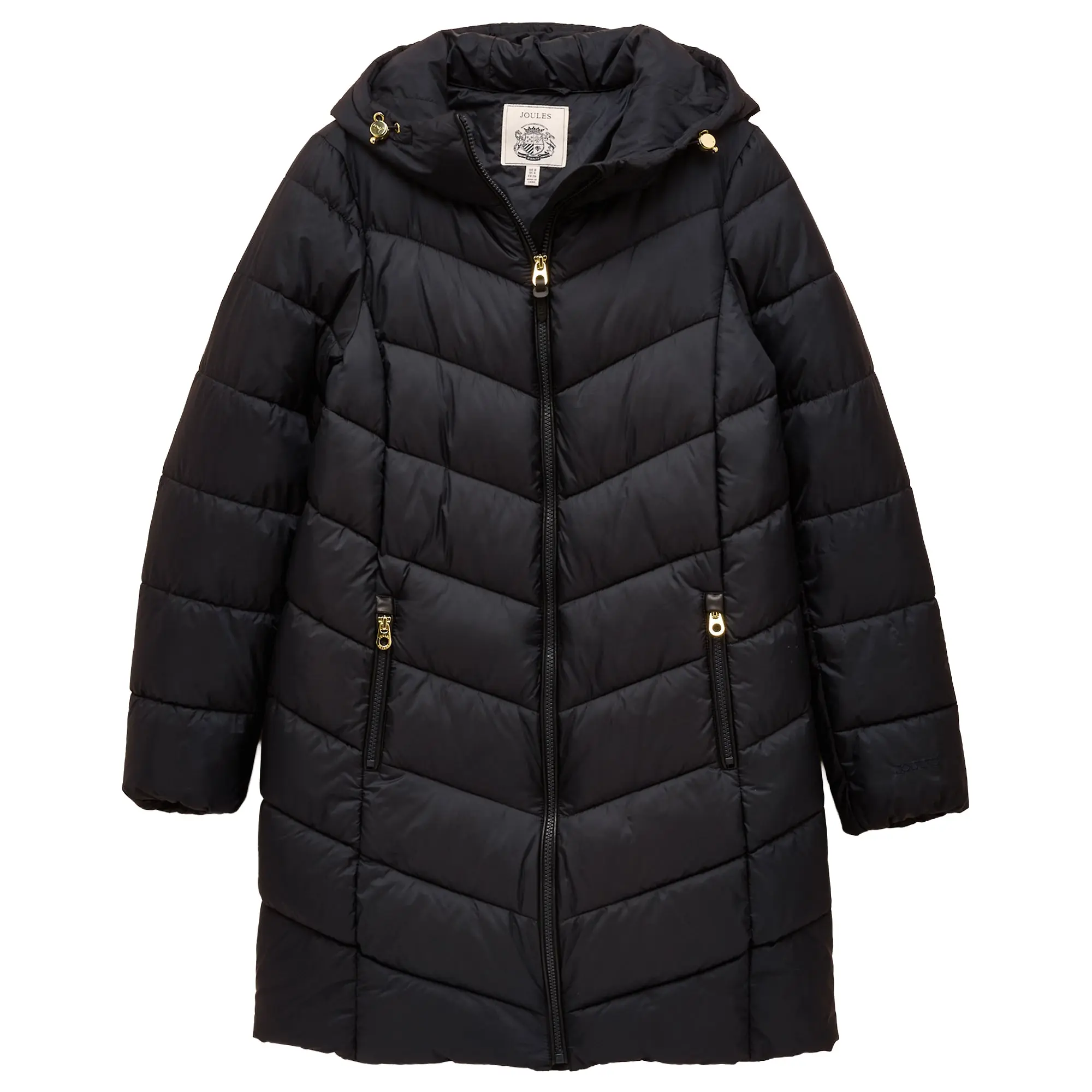 Product image 1 of 11 of Joules Women's Moorsdale Mid Length Showerproof Padded Coat with Hood - Navy