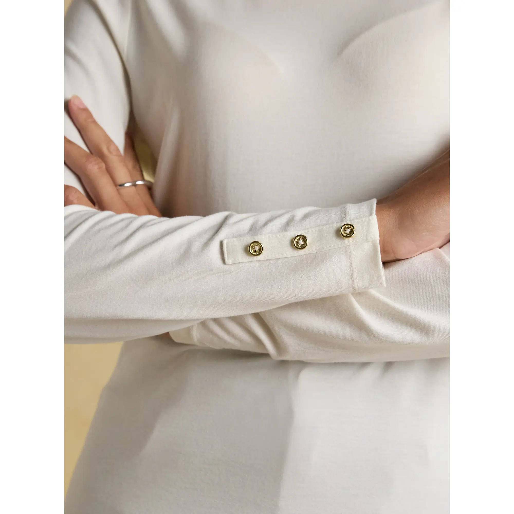 Product image 4 of 6 of Joules Women's Amy Cream High Neck Jersey Top - Cream