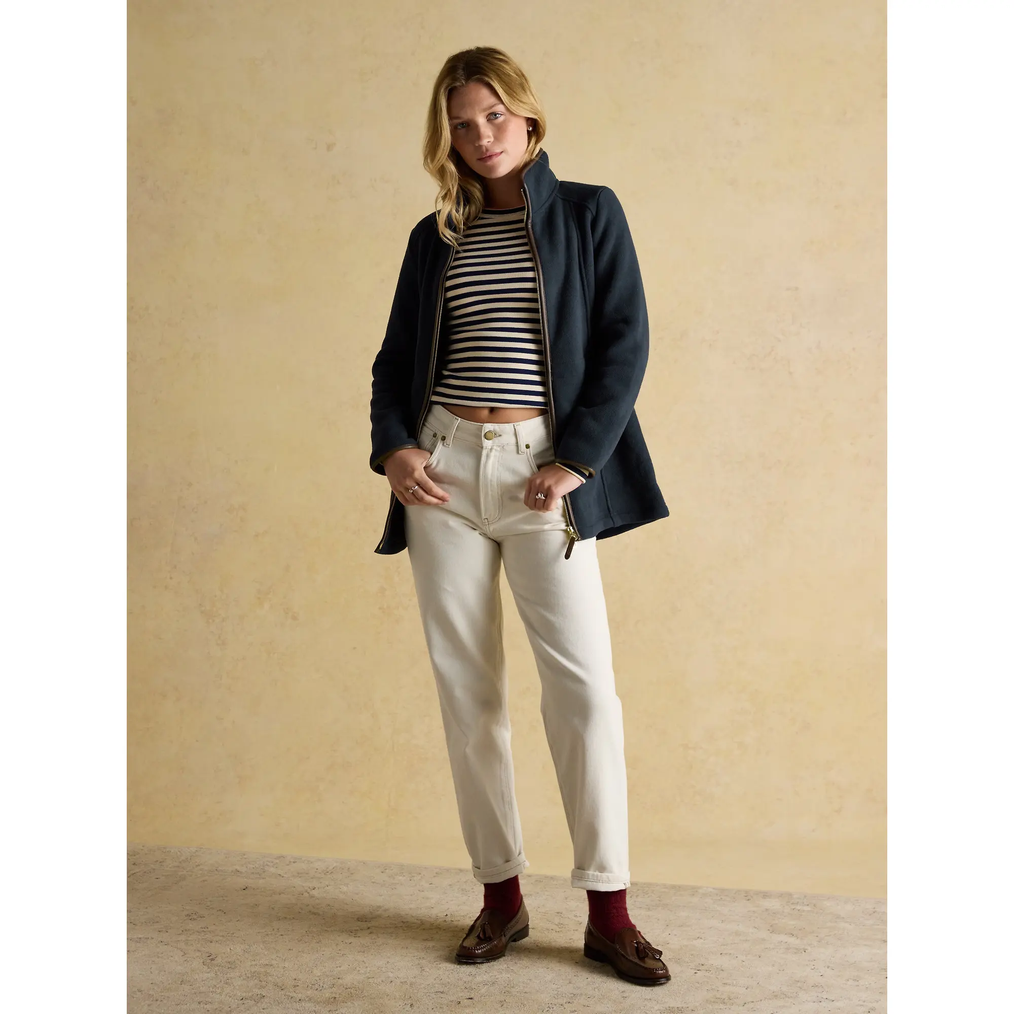 Product image 4 of 11 of Joules Women's Heritage Longline Zip Through Fleece - Navy