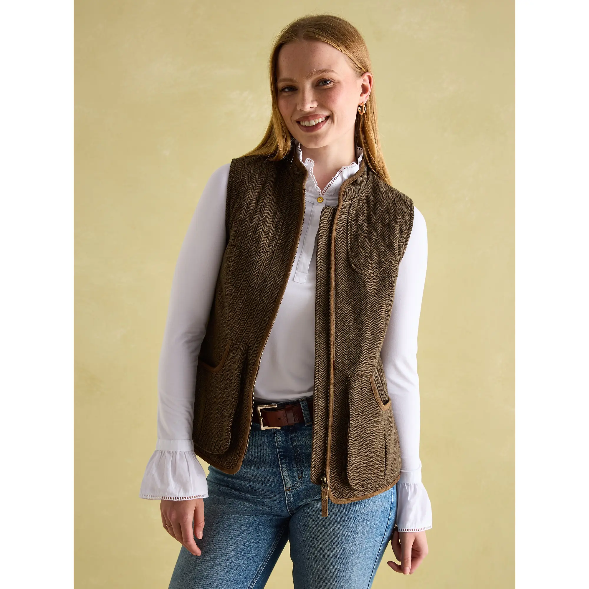 Product image 4 of 11 of Joules Women's Cawthorne Tweed Gilet - Herringbone