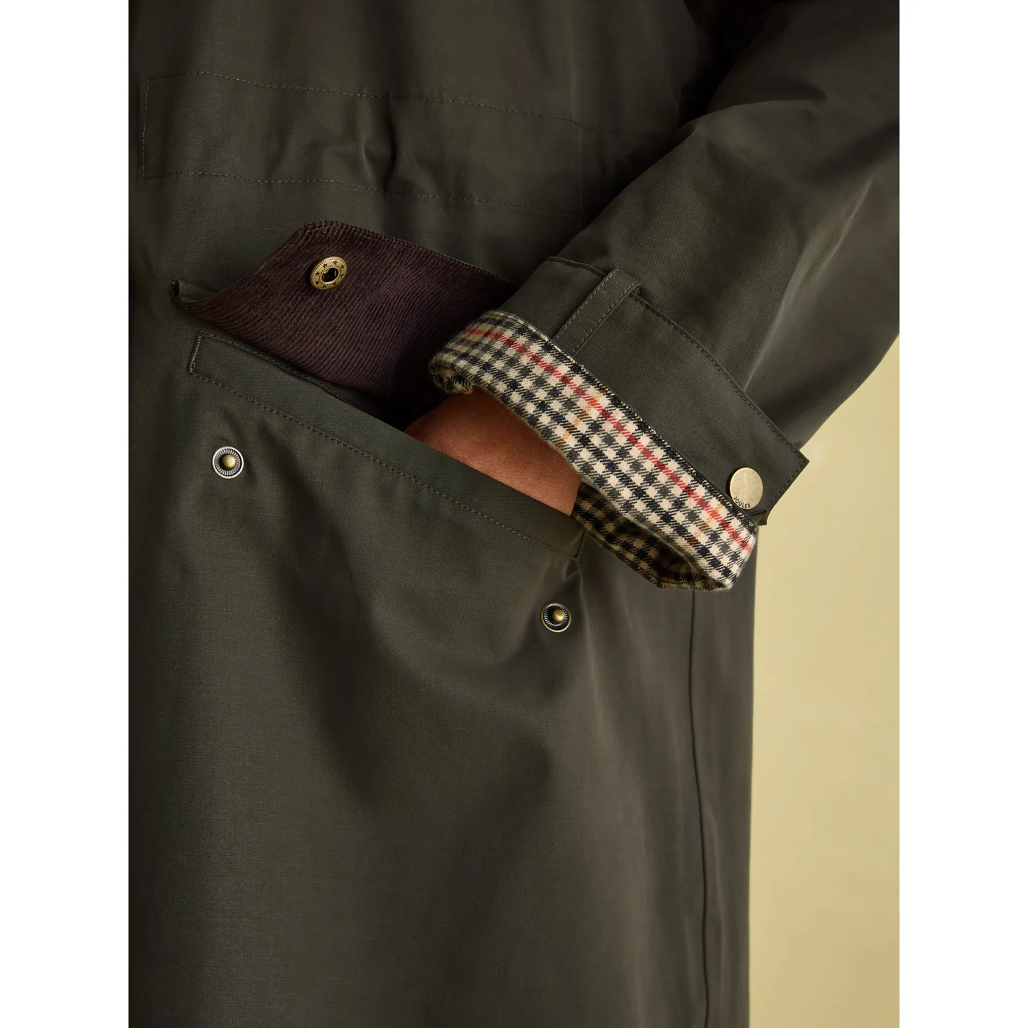 Product image 7 of 7 of Joules Women's Highbridge Waterproof Longline Hooded Coat - Green