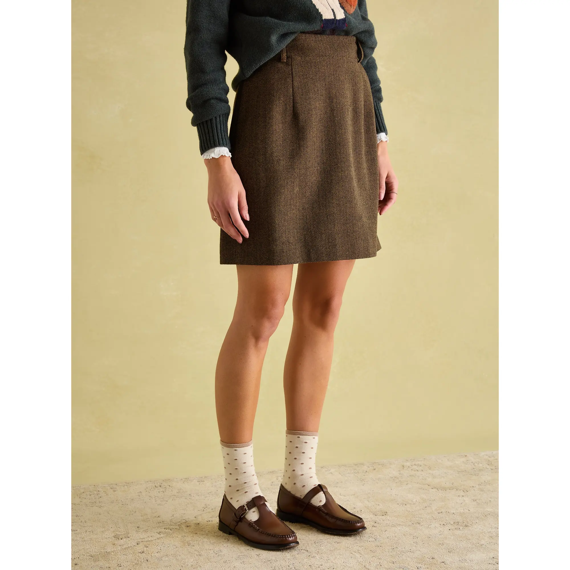 Product image 2 of 8 of Joules Women's Bramble Tweed Skirt - Brown