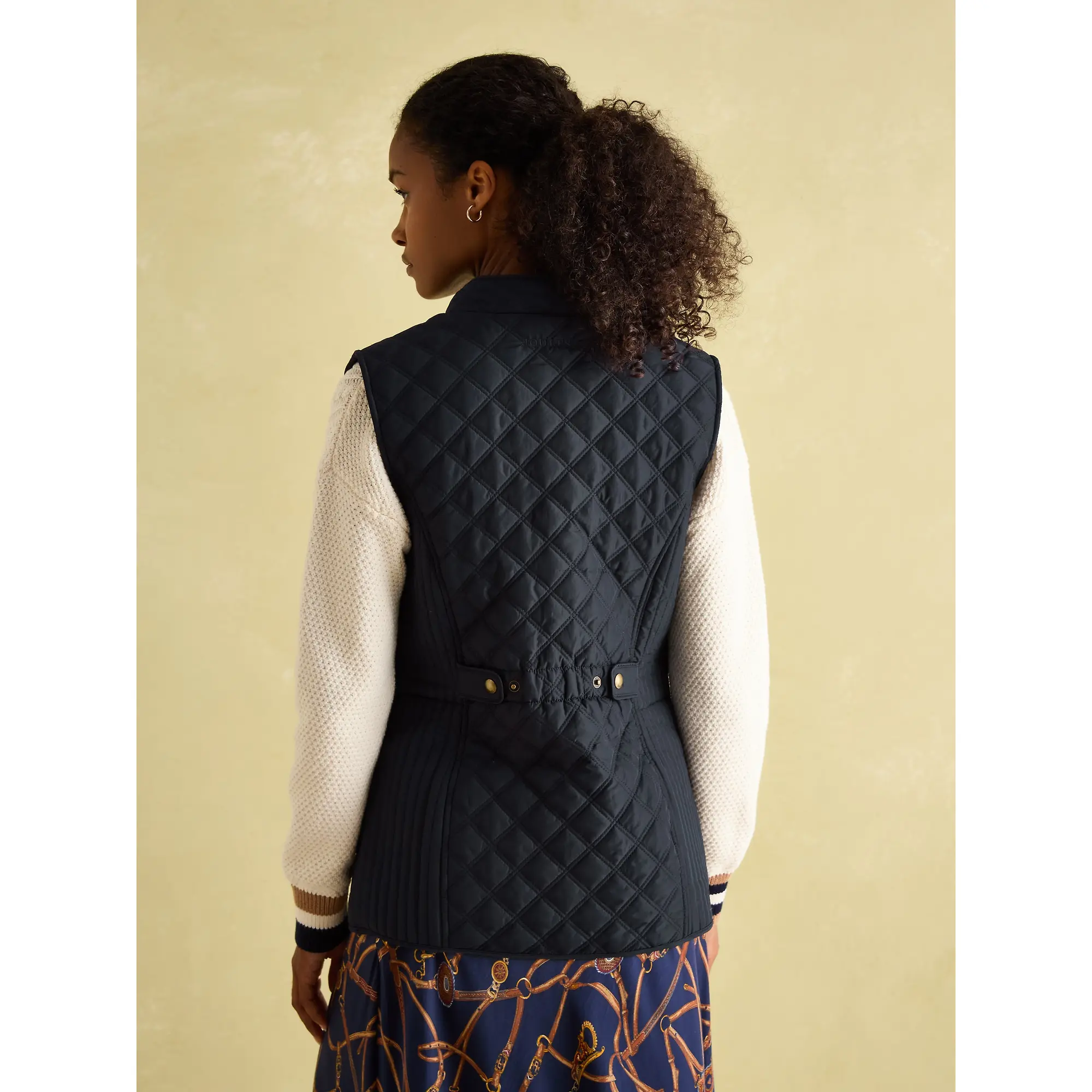Product image 15 of 19 of Joules Women's Minx Showerproof Diamond Quilted Gilet - Navy Blue