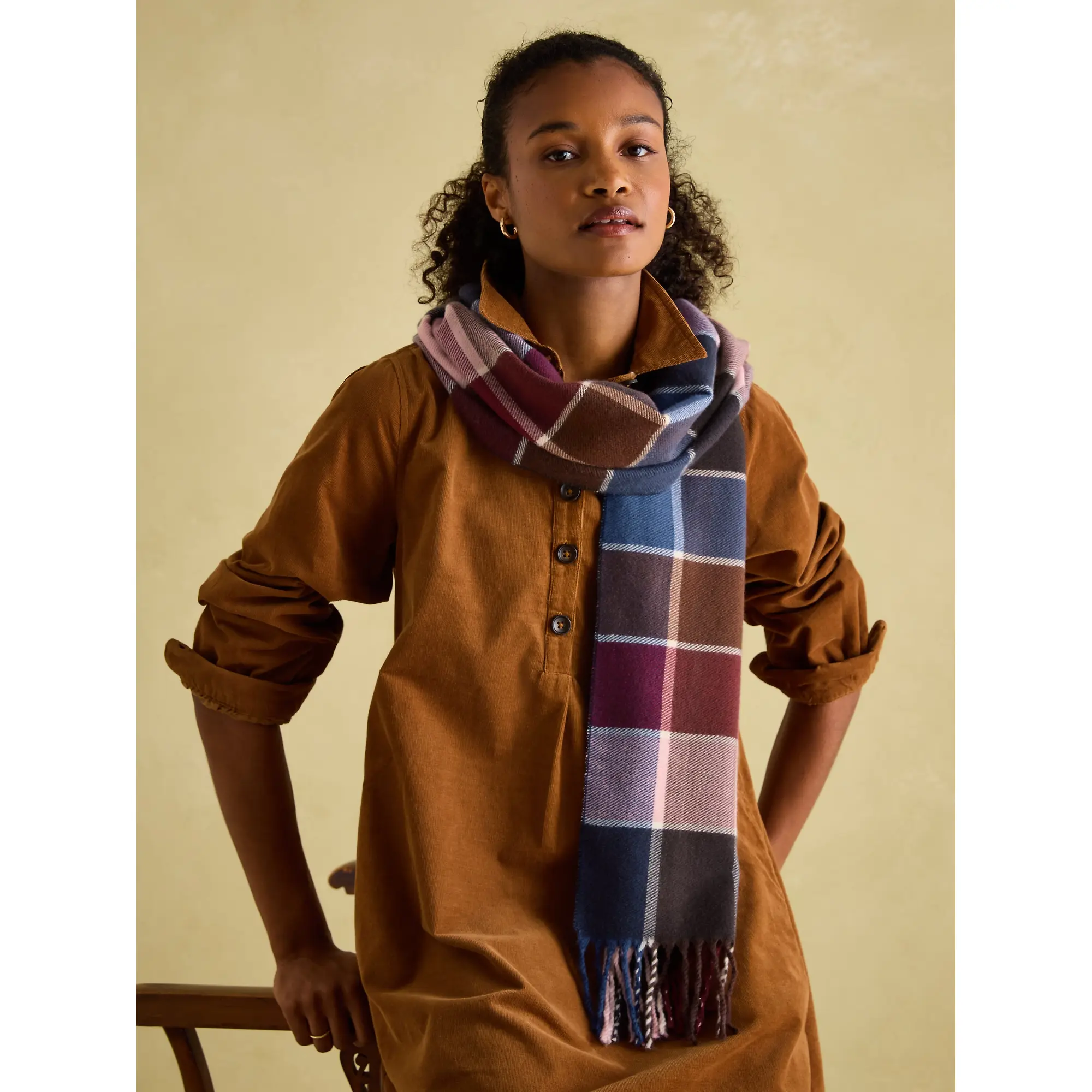 Product image 4 of 4 of Joules Women's Langtree Scarf - Berry & Navy