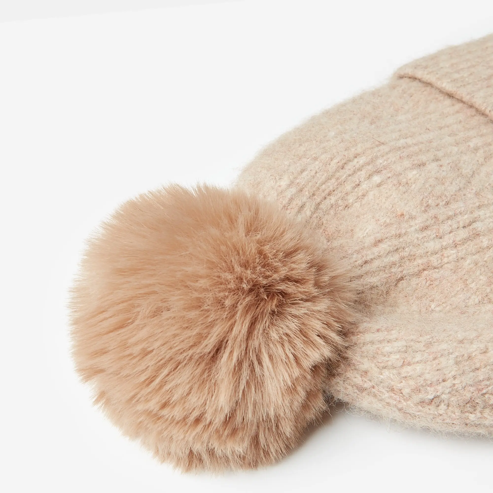 Product image 2 of 5 of Joules Women's Effie Knitted Bobble Hat - Camel
