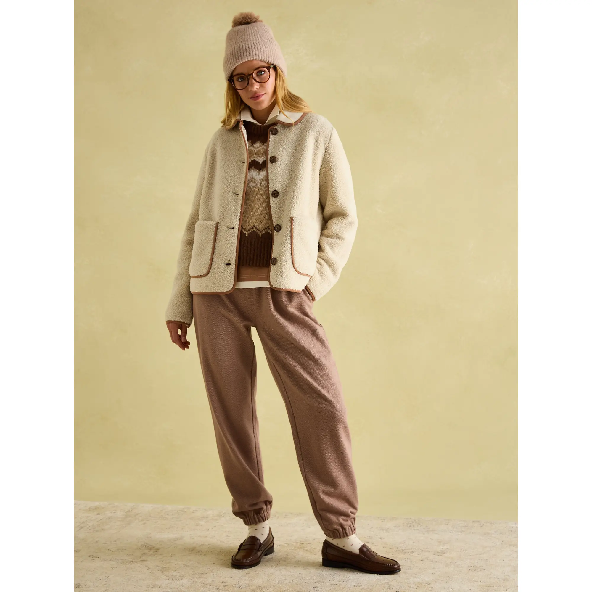 Product image 4 of 5 of Joules Women's Effie Knitted Bobble Hat - Camel