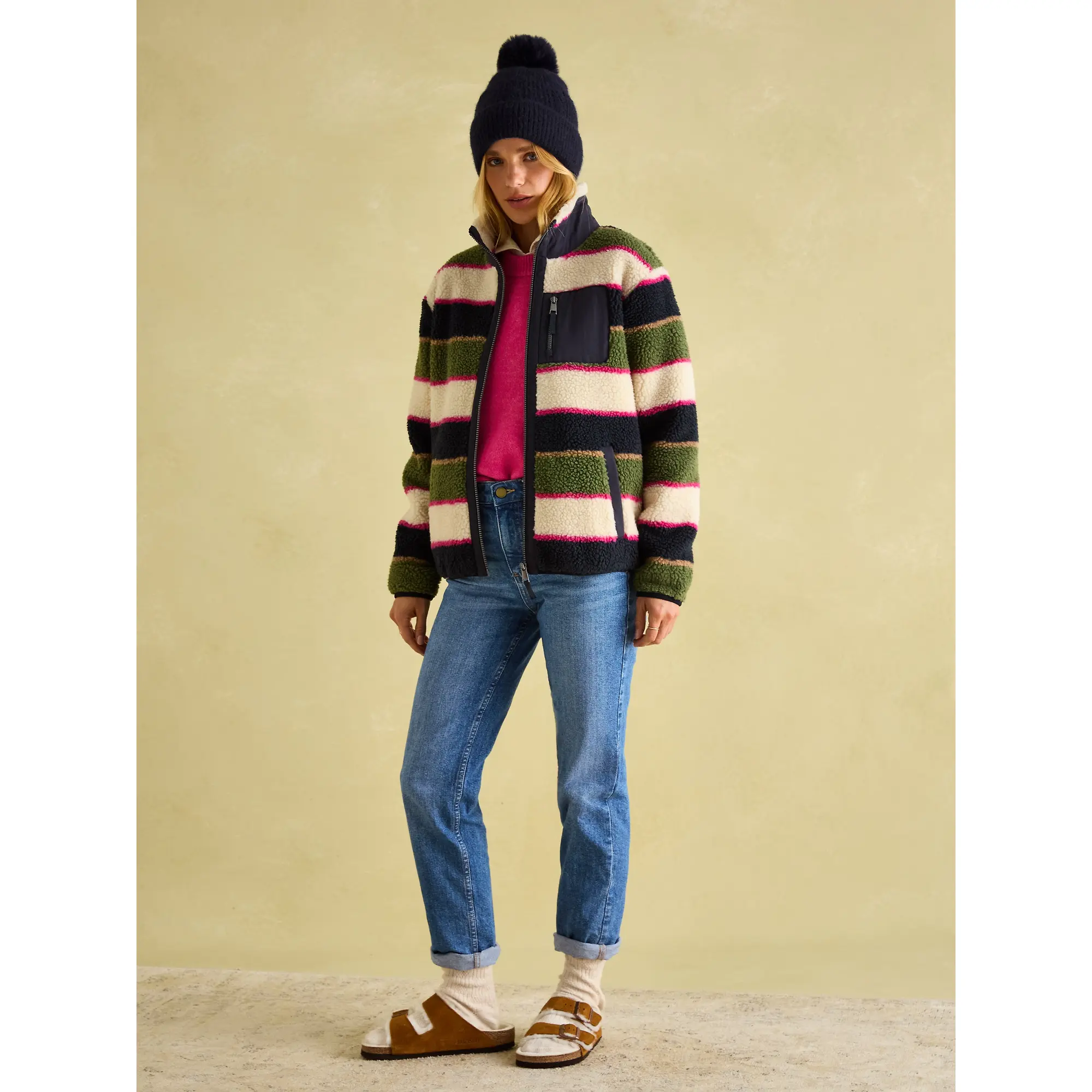 Product image 5 of 6 of Joules Women's Effie Knitted Bobble Hat - Navy