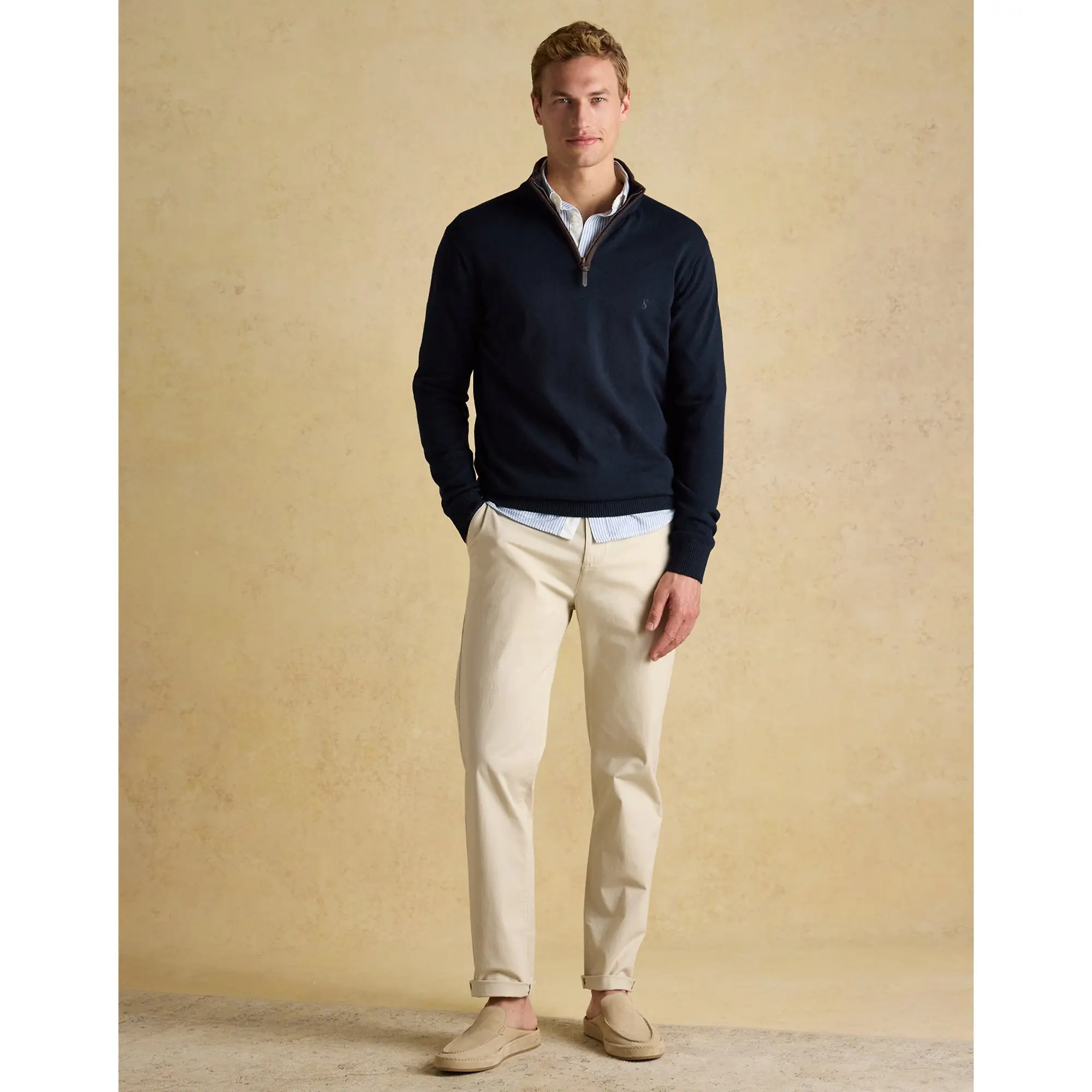 Product image 2 of 9 of Joules Men's Hillside Quarter Zip Knit Jumper - Navy