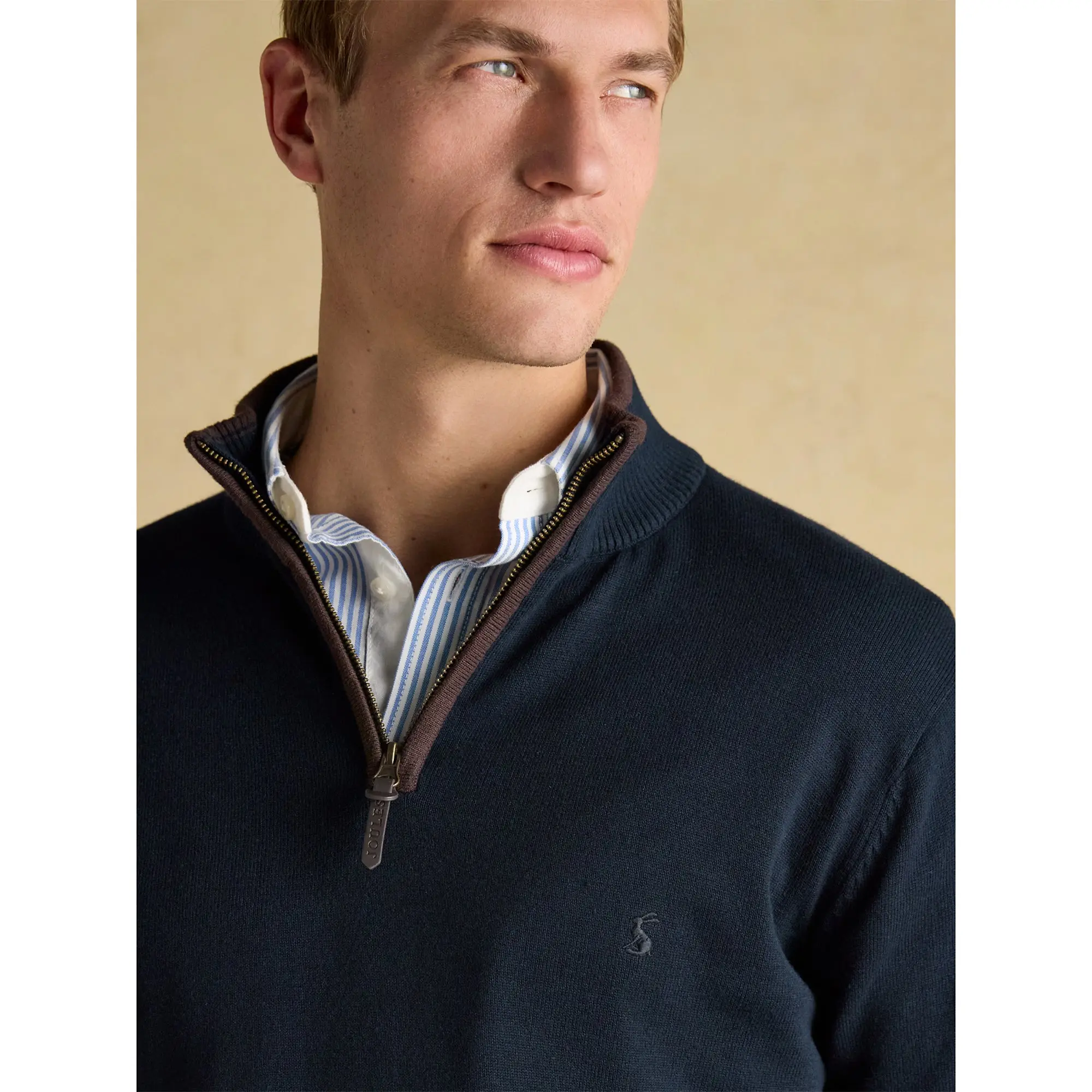 Product image 4 of 9 of Joules Men's Hillside Quarter Zip Knit Jumper - Navy