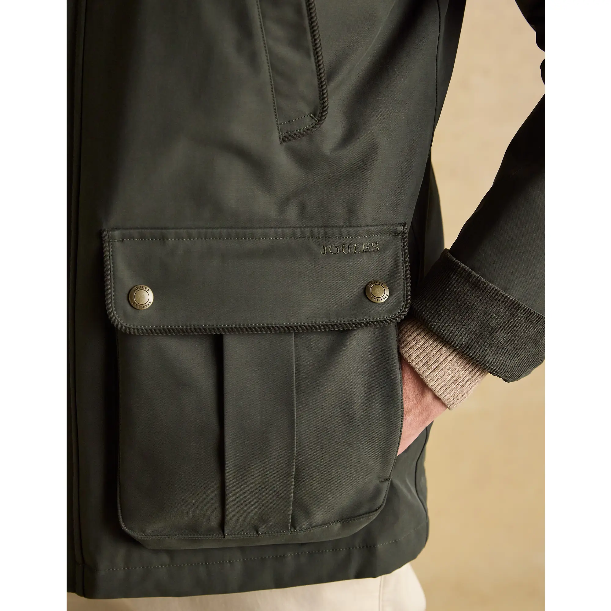 Product image 11 of 13 of Joules Men's Farleigh Waterproof Midweight Country Coat - Green