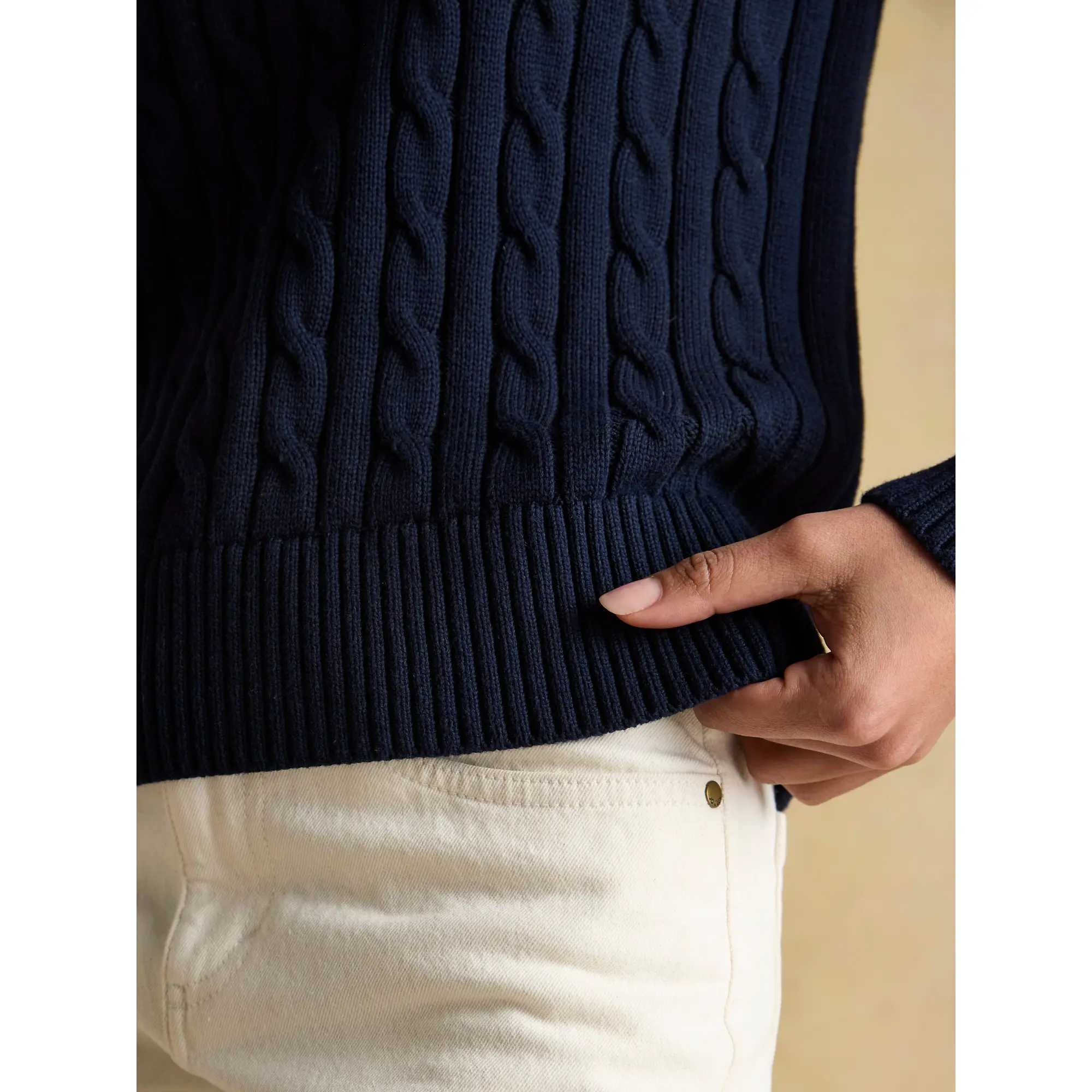 Product image 3 of 6 of Joules Women's Cotton Classic Cable Crew Neck Jumper - Navy