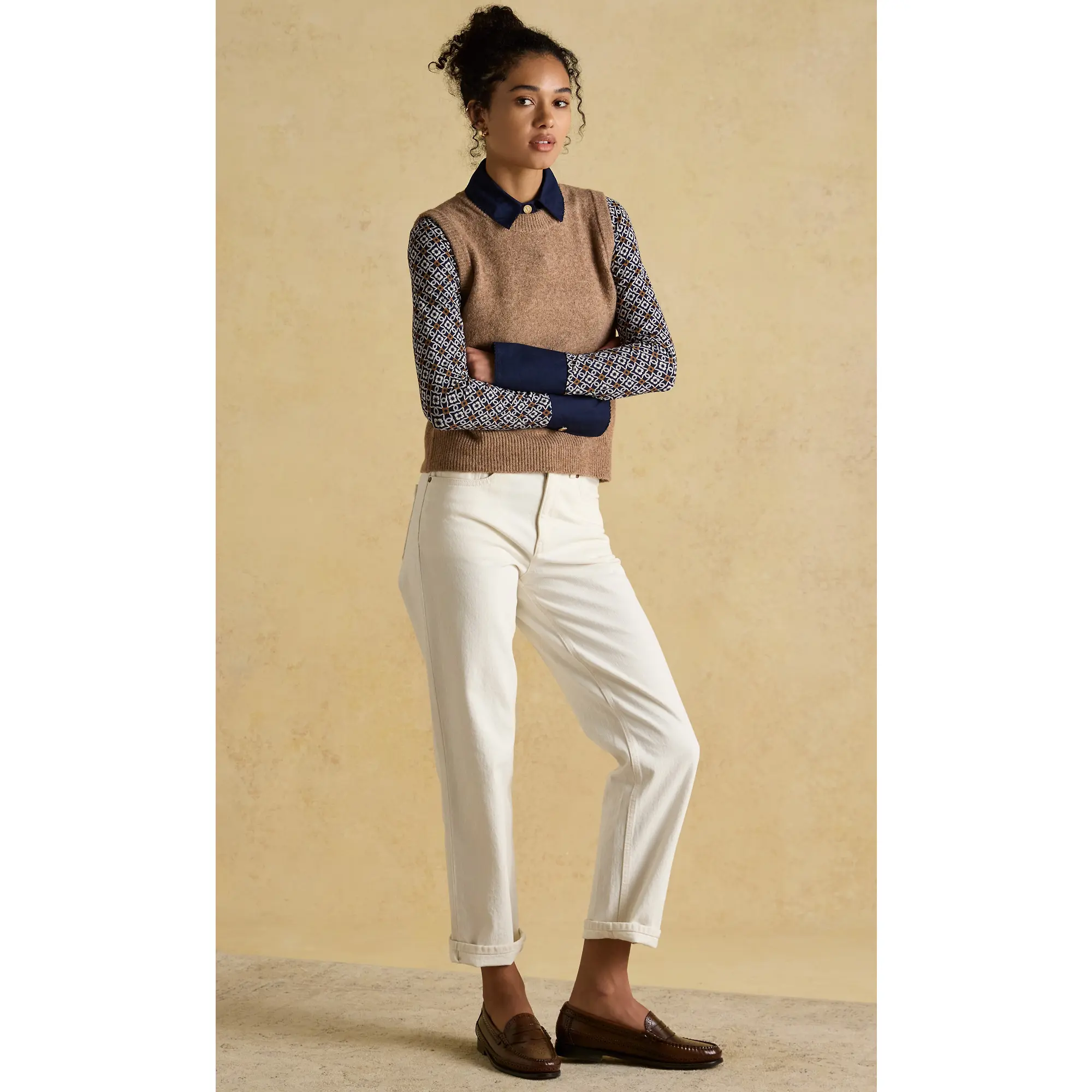 Product image 5 of 8 of Joules Women's Holly Knitted Vest - Tan Brown