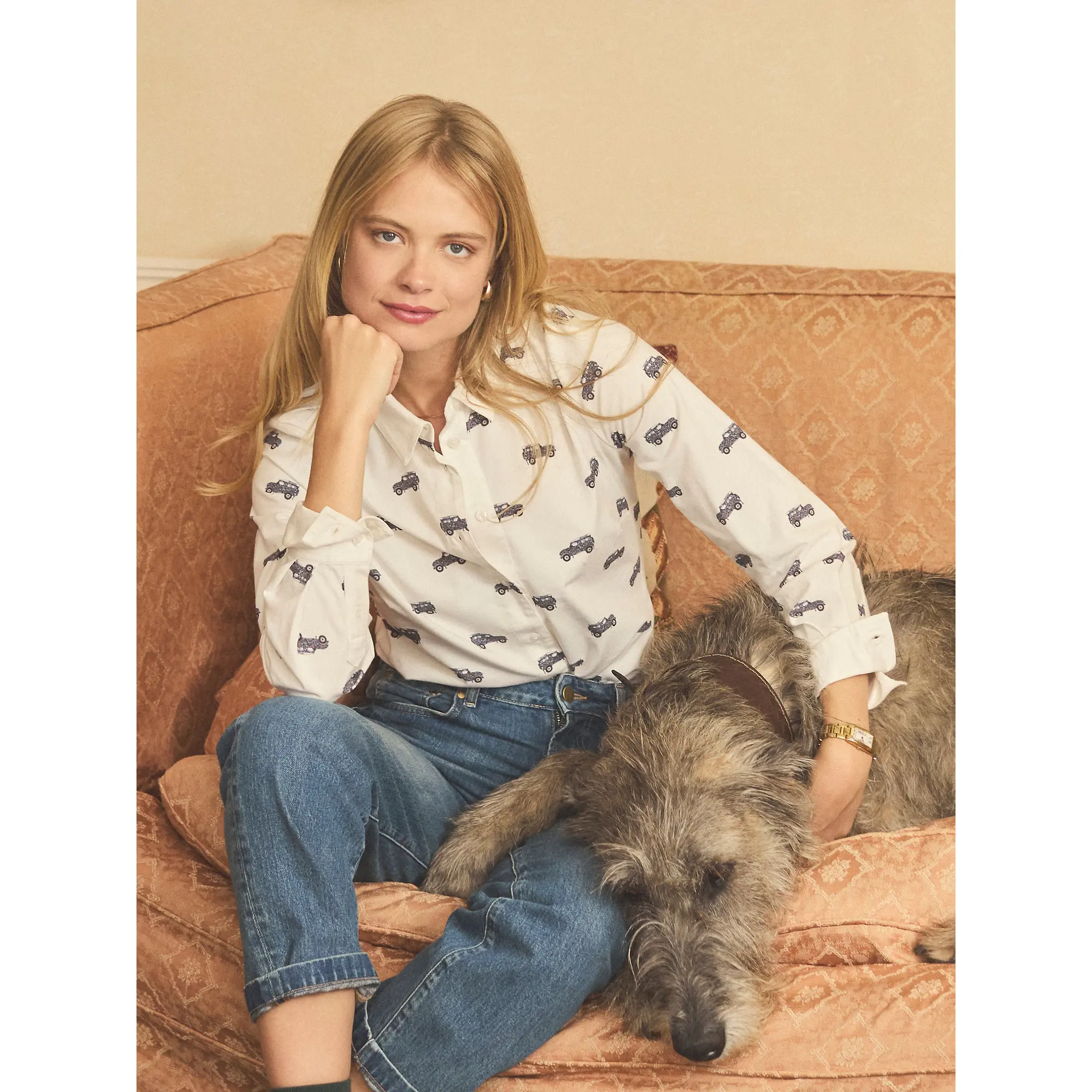 Product image 8 of 8 of Joules Women's Eleanor Tomlinson Jersey Shirt - Cream 4X4
