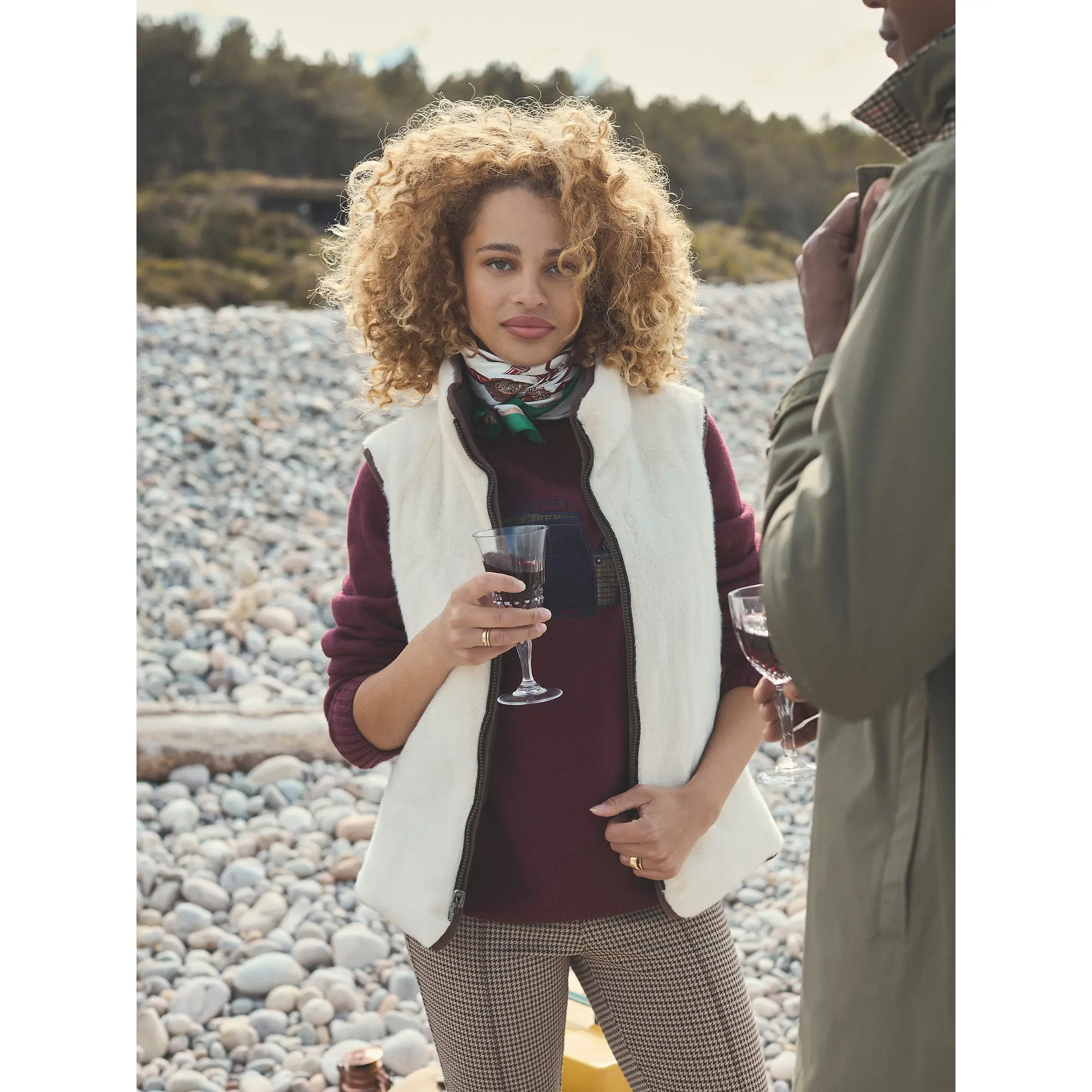 Product image 10 of 10 of Joules Women's Reversible Faux Fur Padded Gilet - Brown/Cream
