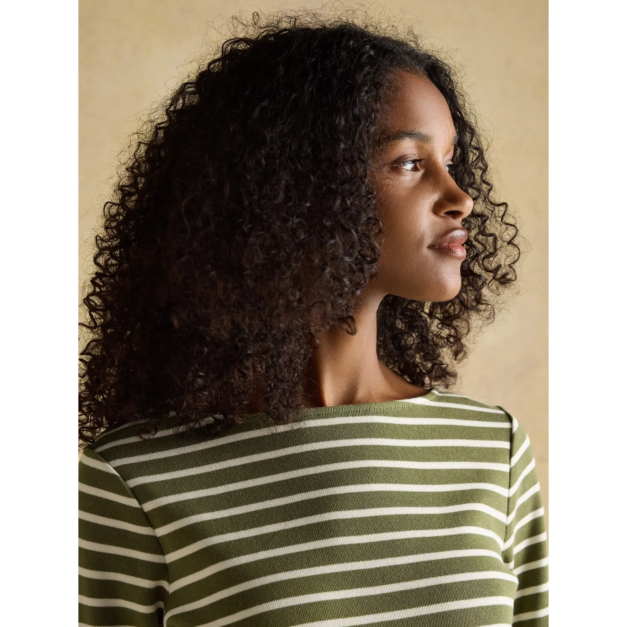 Product image 2 of 2 of Joules Women's Harbour Boat Neck 100% Cotton Breton Top - Green Stripe
