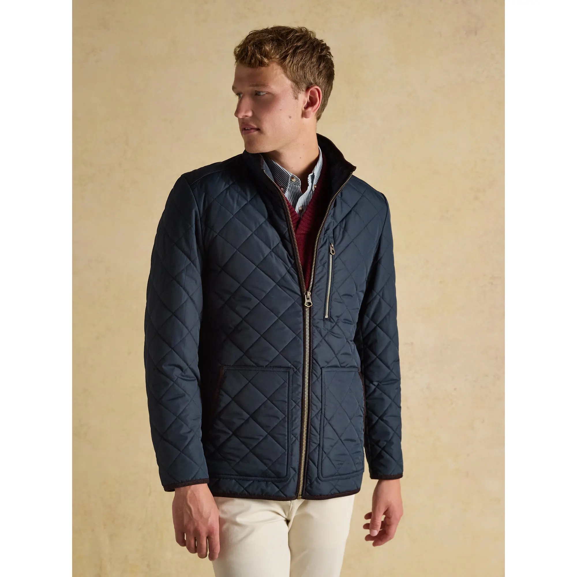 Product image 2 of 9 of Joules Men's Maynard Diamond Quilted Jacket - Navy