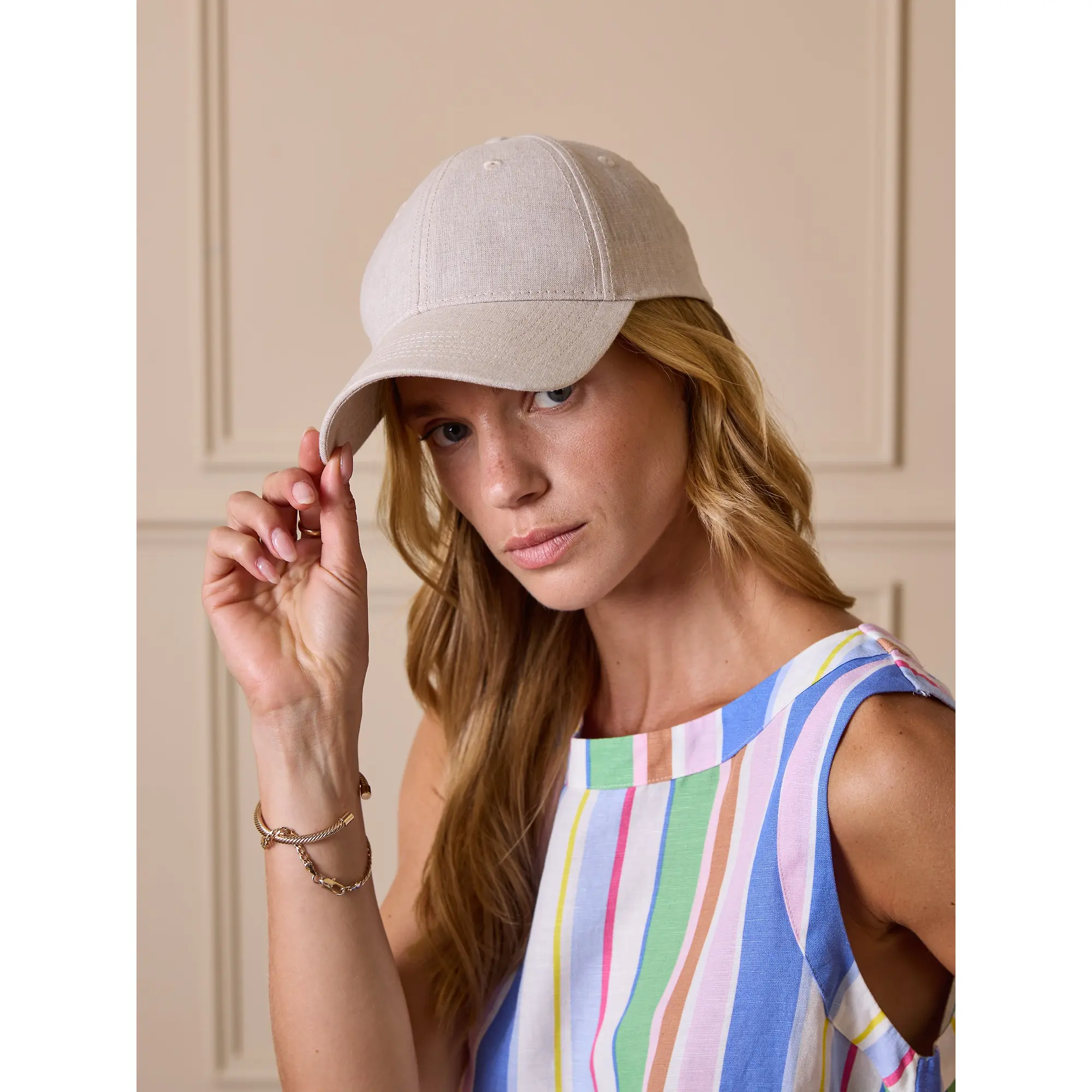 Product image 1 of 5 of Joules Women's Daley Linen Baseball Cap - Neutral
