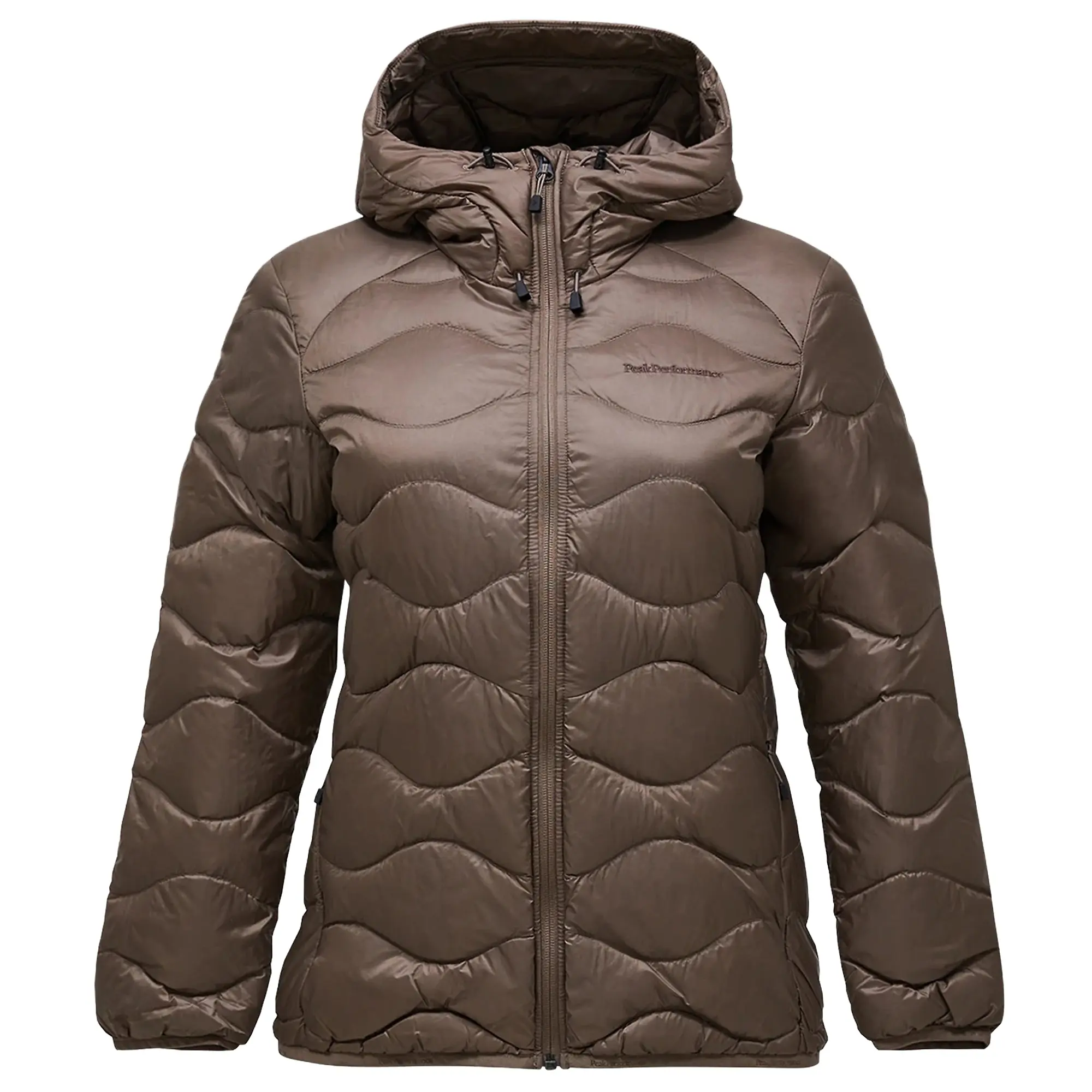 Product image 1 of 4 of Peak Performance Women's Helium Down Hooded Jacket - Terrain Tan