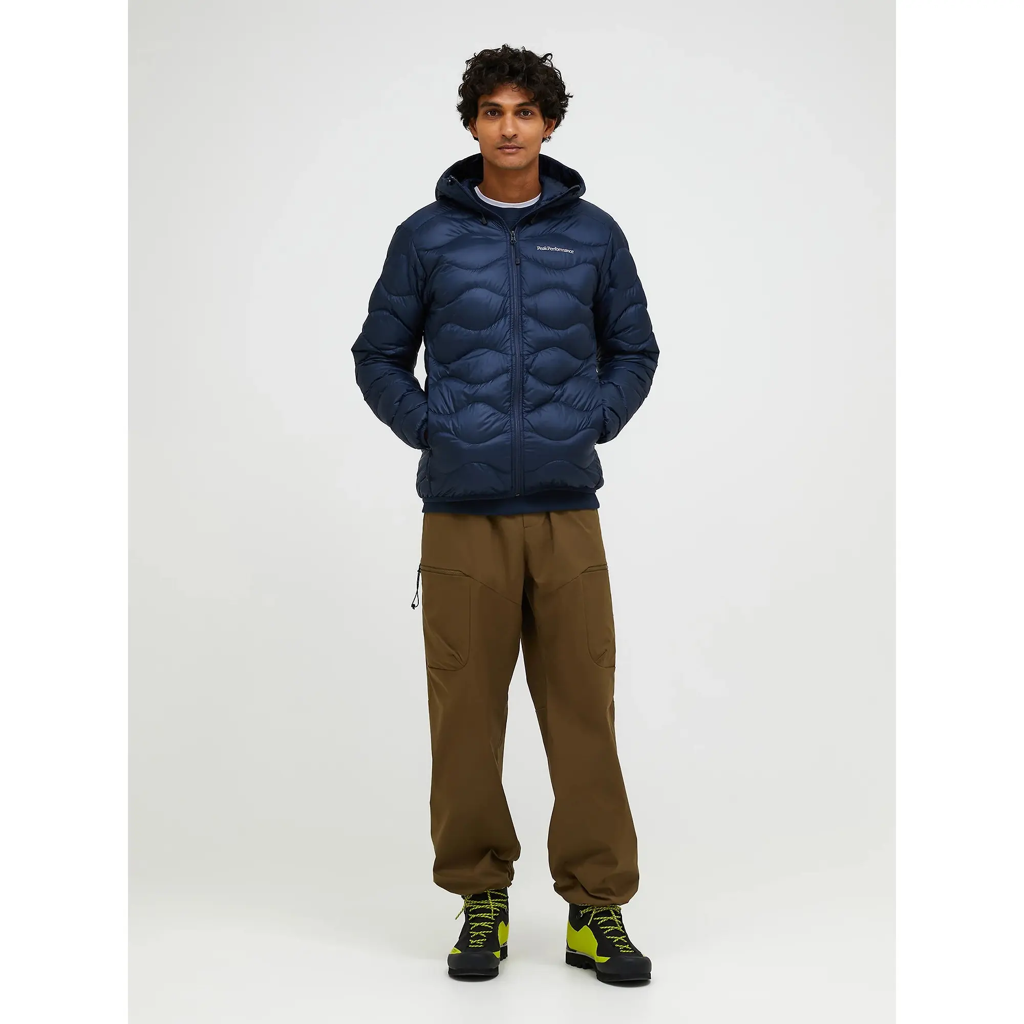 Product image 3 of 10 of Peak Performance Men's Helium Down Hooded Jacket - Blue Shadow