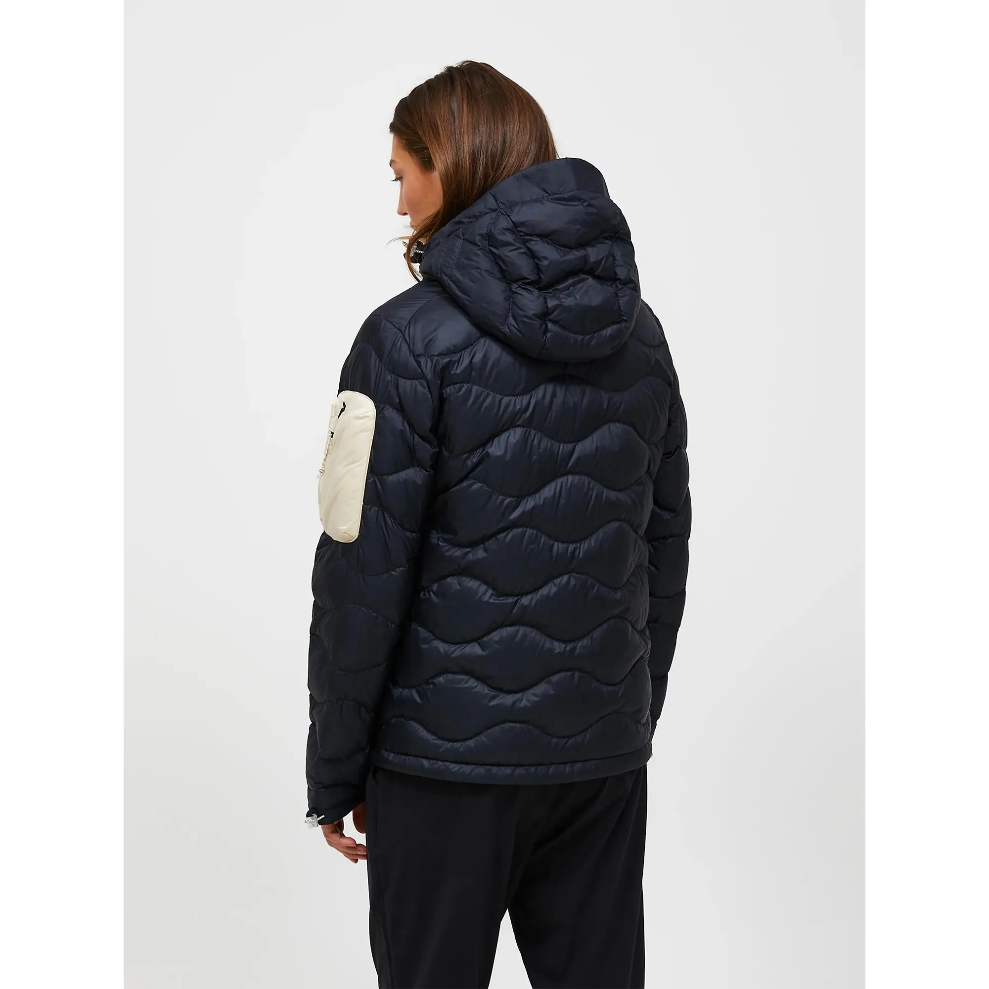 Product image 4 of 10 of Peak Performance Women's Helium Utility Down Hooded Jacket - Black/Sand Fog