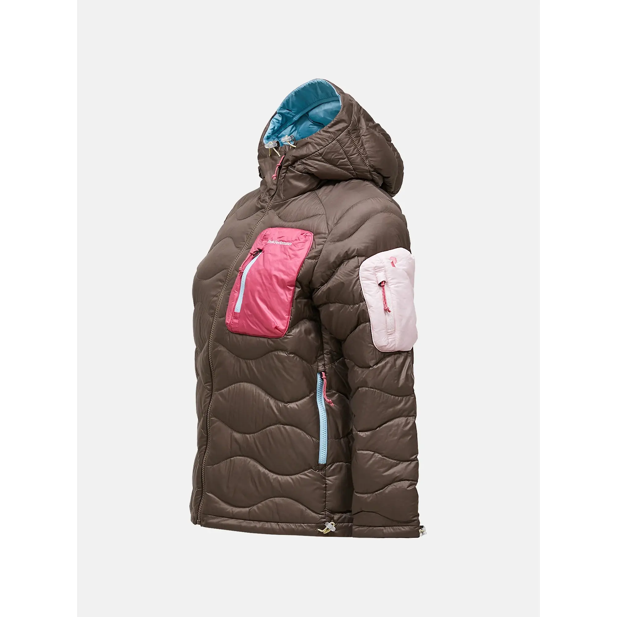 Product image 3 of 4 of Peak Performance Women's Helium Utility Down Hooded Jacket - Terrain Tan/Mountain Blush