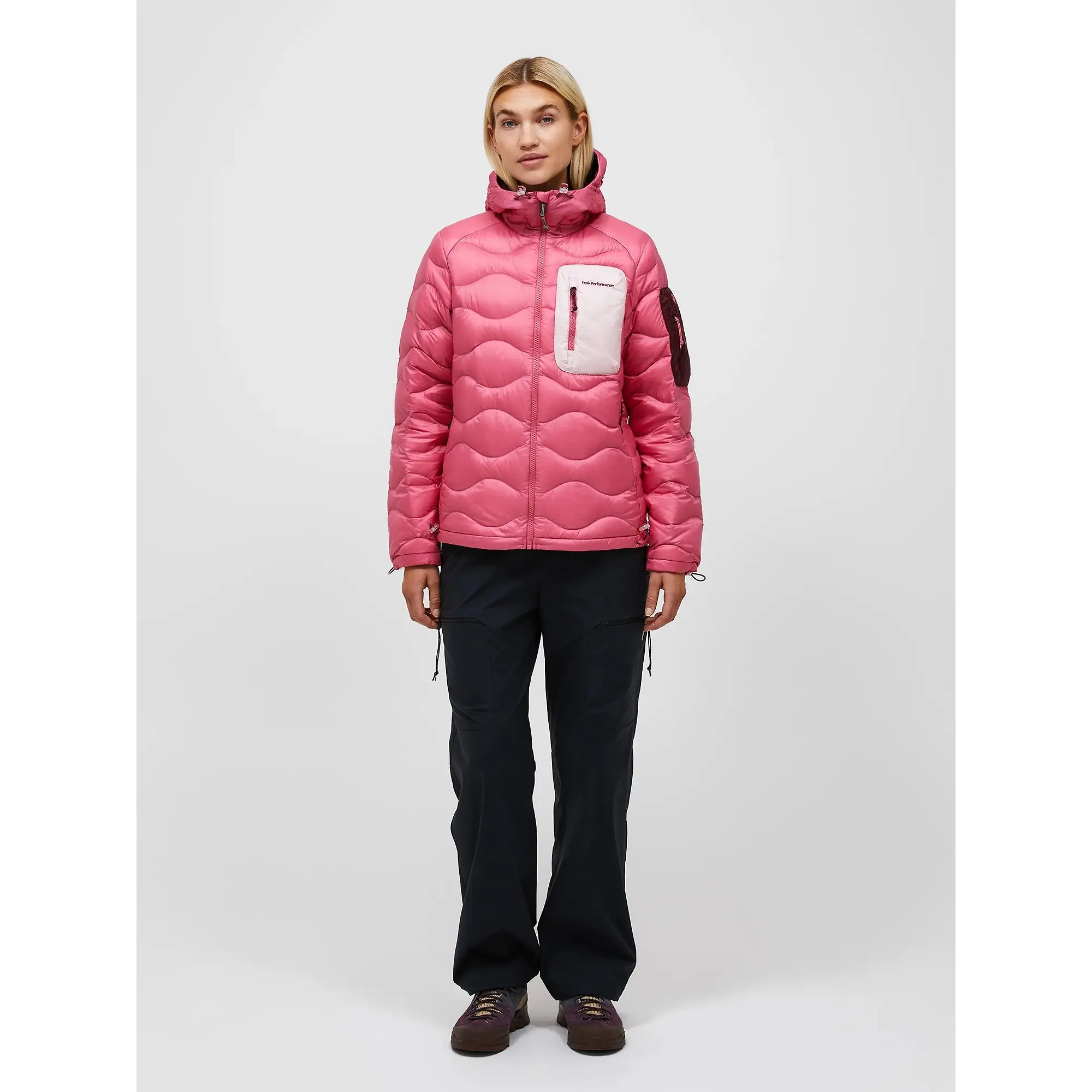 Product image 3 of 10 of Peak Performance Women's Helium Utility Down Hooded Jacket - Mountain Blush/Frosted Blossom