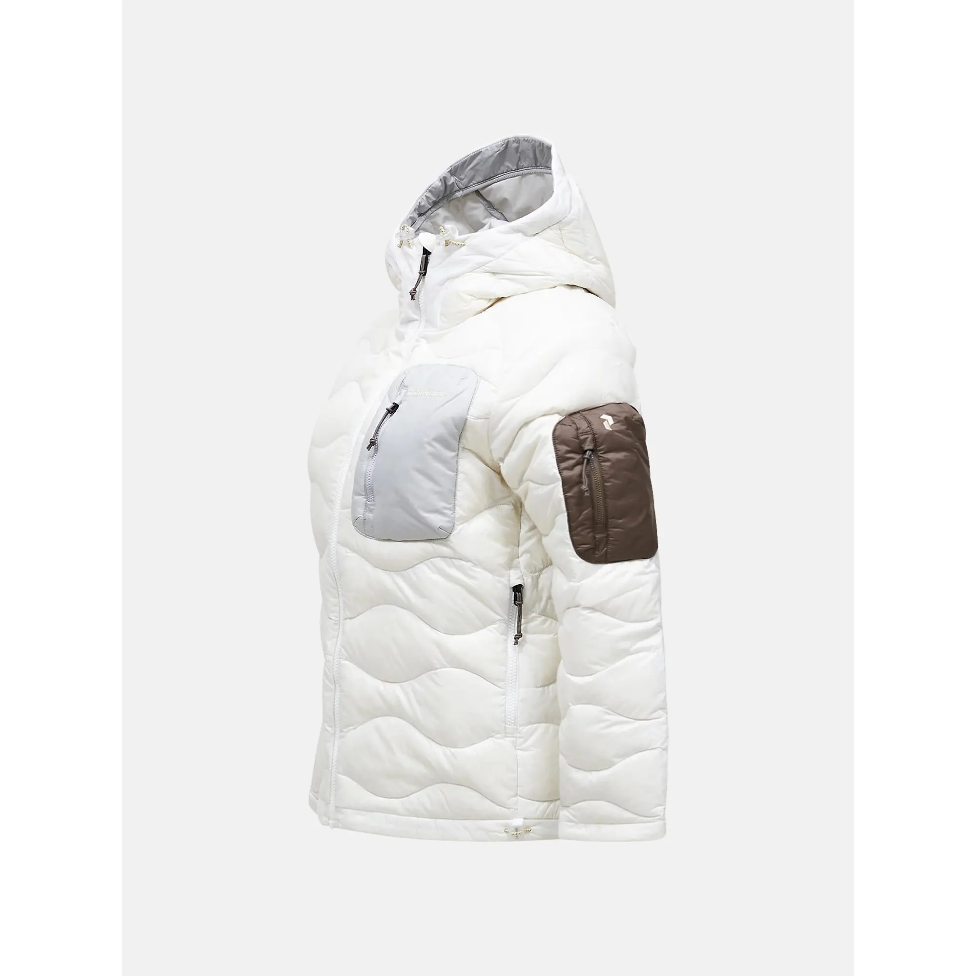 Product image 2 of 4 of Peak Performance Women's Helium Utility Down Hooded Jacket - Offwhite/Antarctica