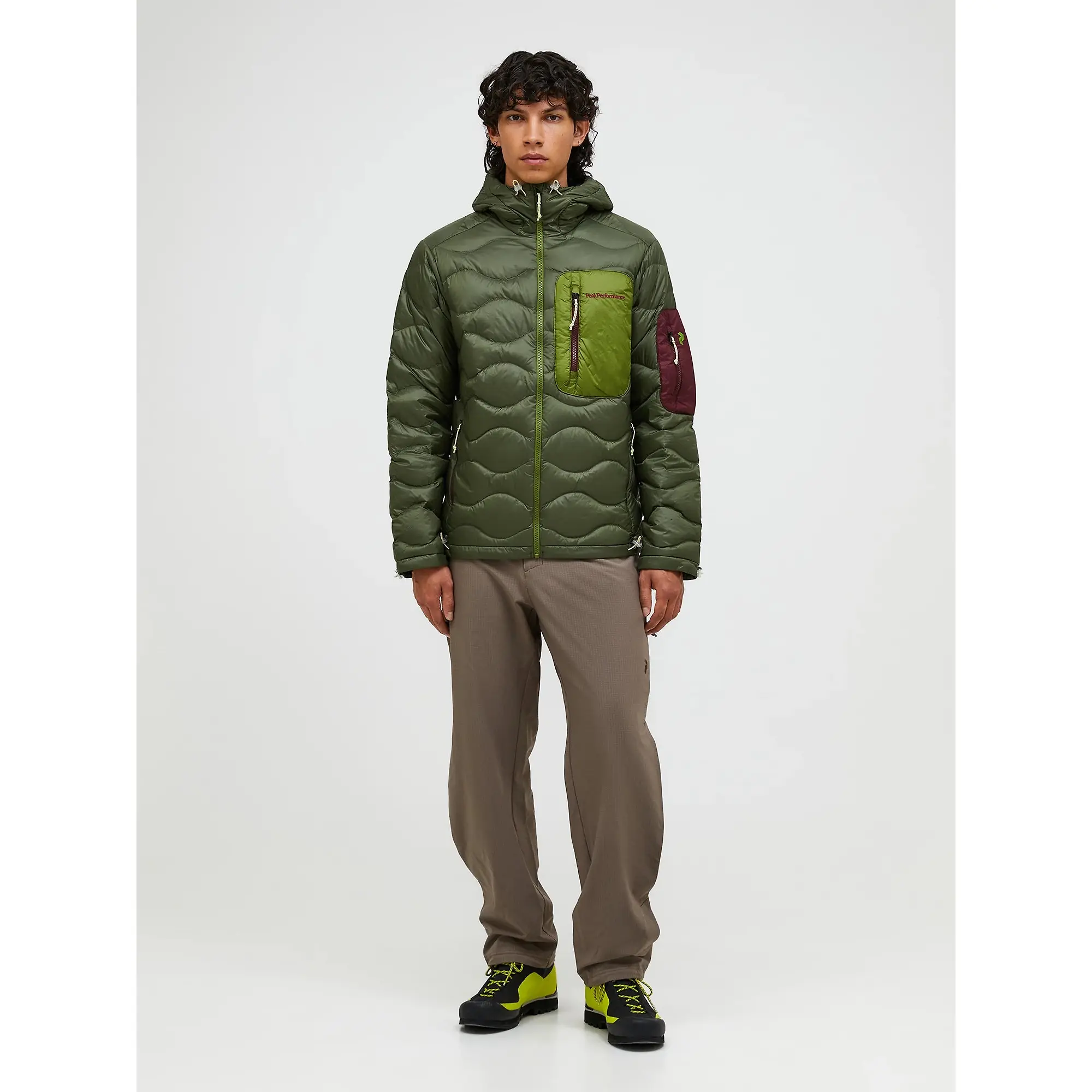 Product image 3 of 9 of Peak Performance Men's Helium Utility Down Hooded Jacket - Pine Needle/Mosswood