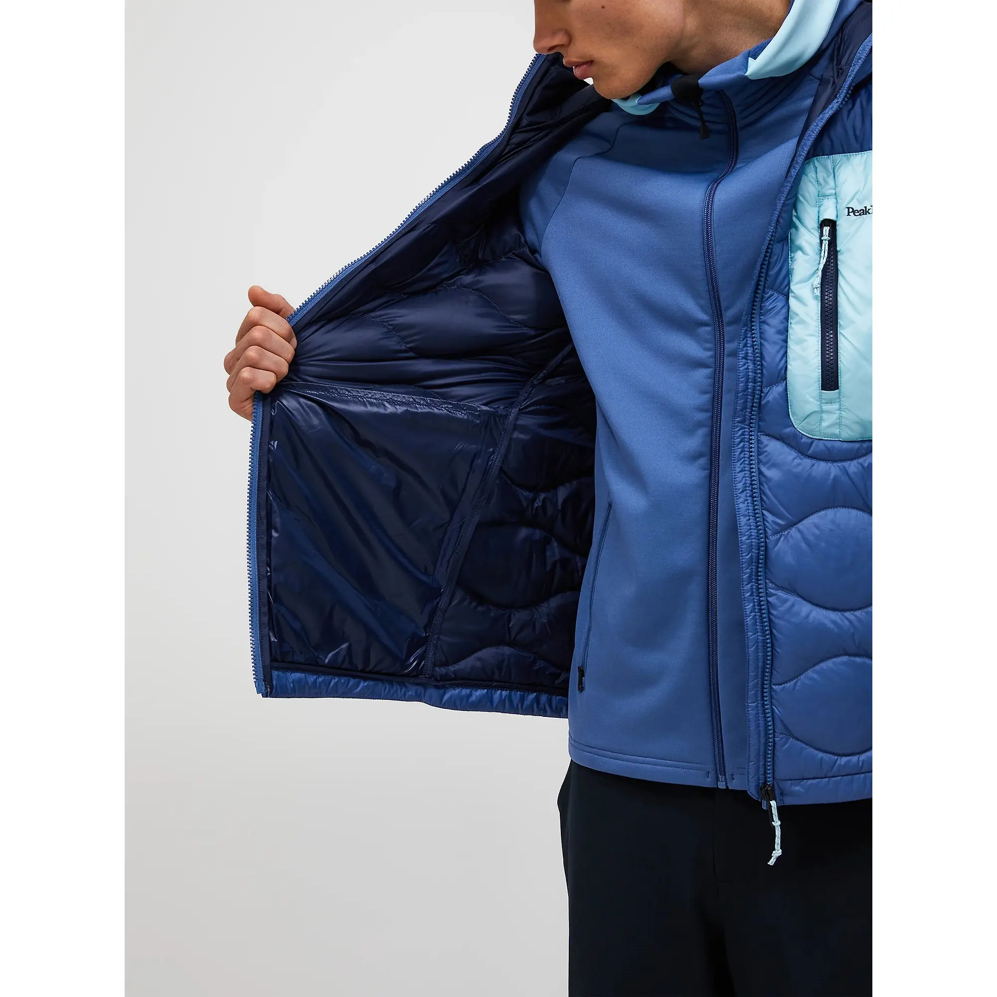 Product image 4 of 10 of Peak Performance Men's Helium Utility Down Hooded Jacket - Summit Sky/Snowmelt