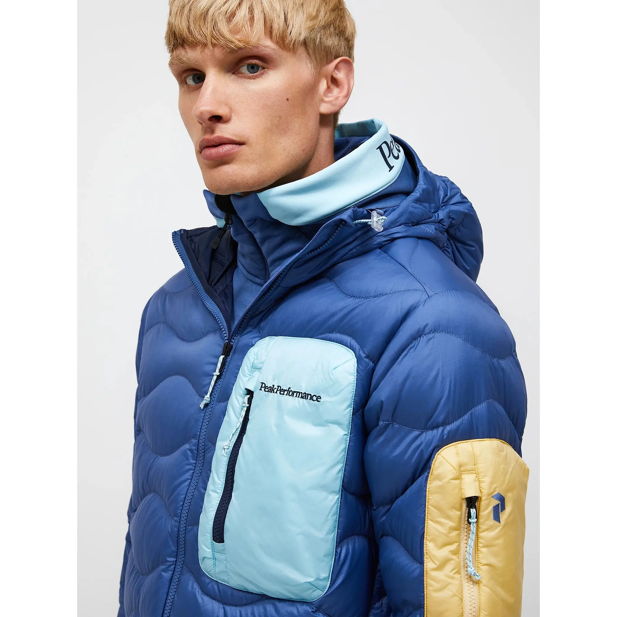 Product image 8 of 10 of Peak Performance Men's Helium Utility Down Hooded Jacket - Summit Sky/Snowmelt