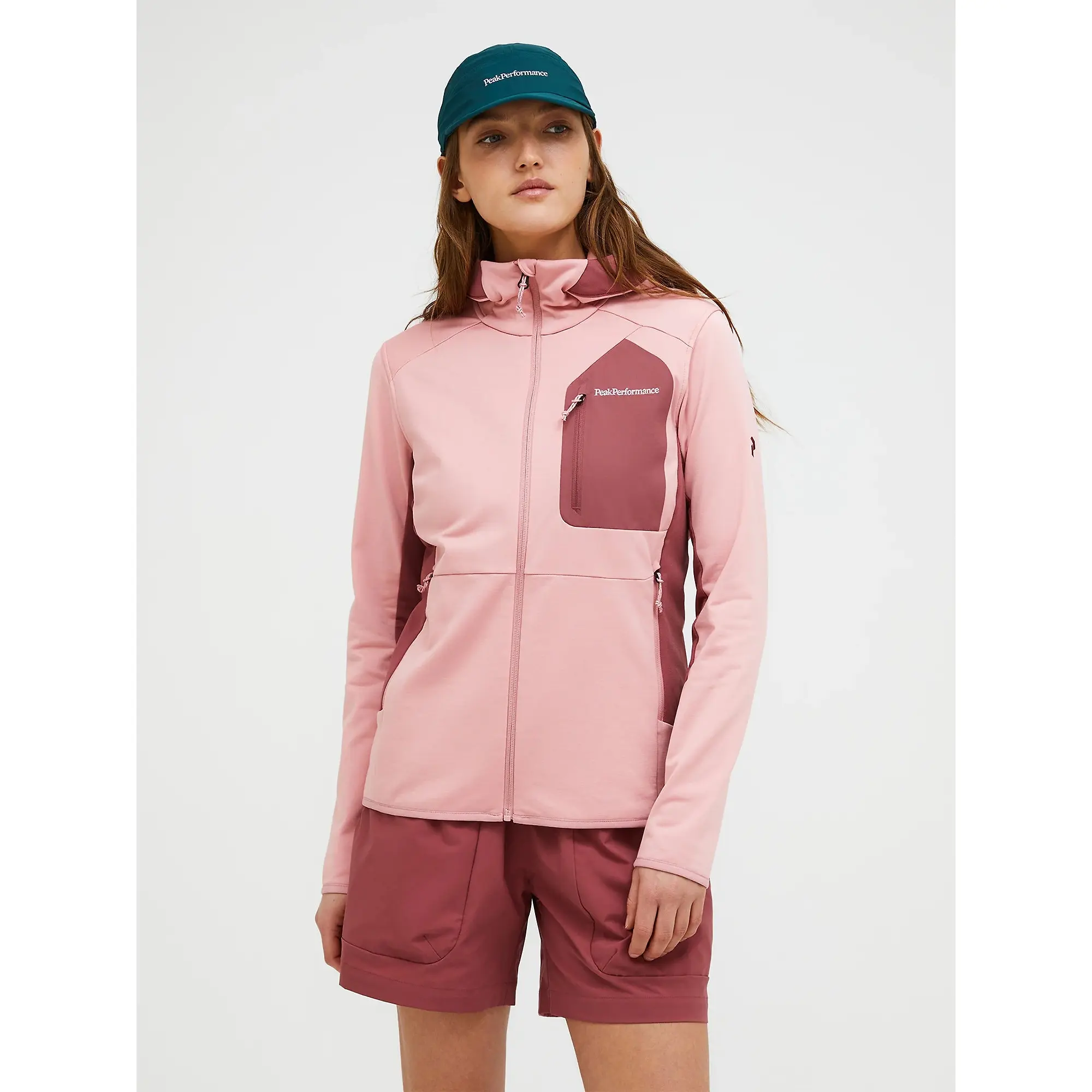Product image 2 of 7 of Peak Performance Women's Utility Light Zip Hoodie - Warm Blush/ Wild Rouge