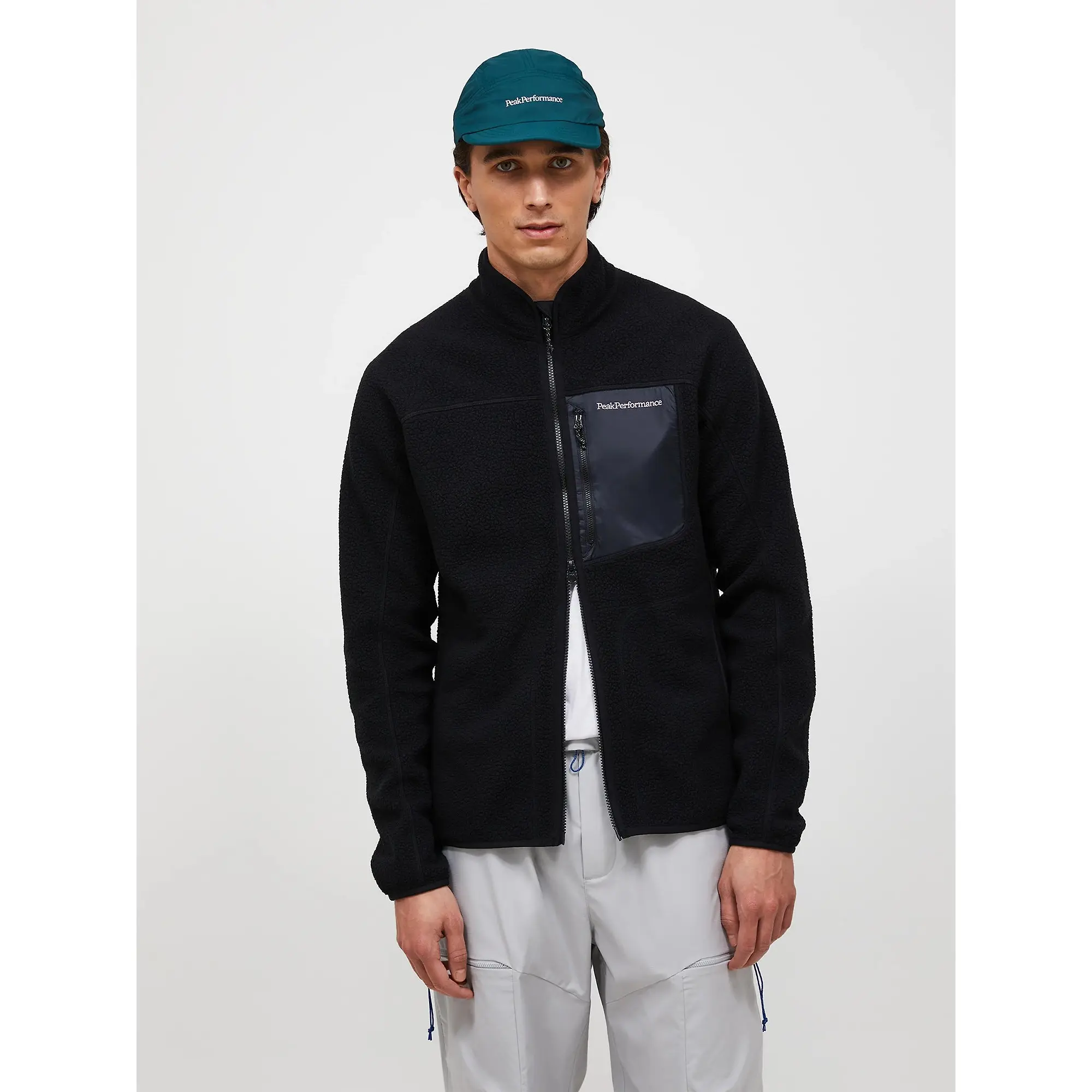 Product image 2 of 7 of Peak Performance Men's NatureRush Pile Zip Jacket - Black/Black