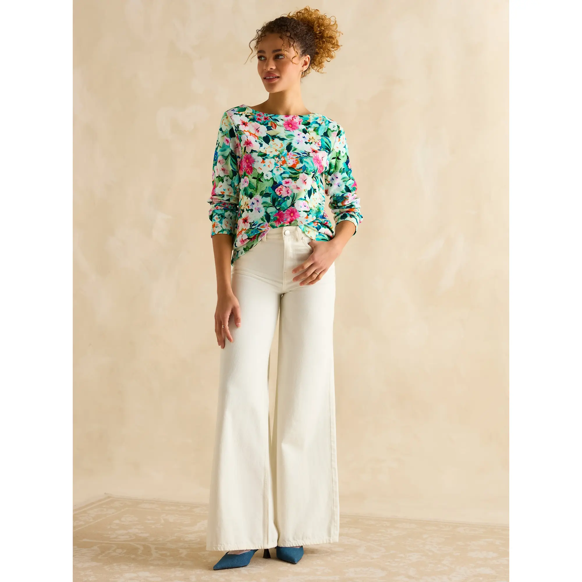 Product image 4 of 6 of Joules Women's Printed Harbour Long Sleeve Top - Multi Floral