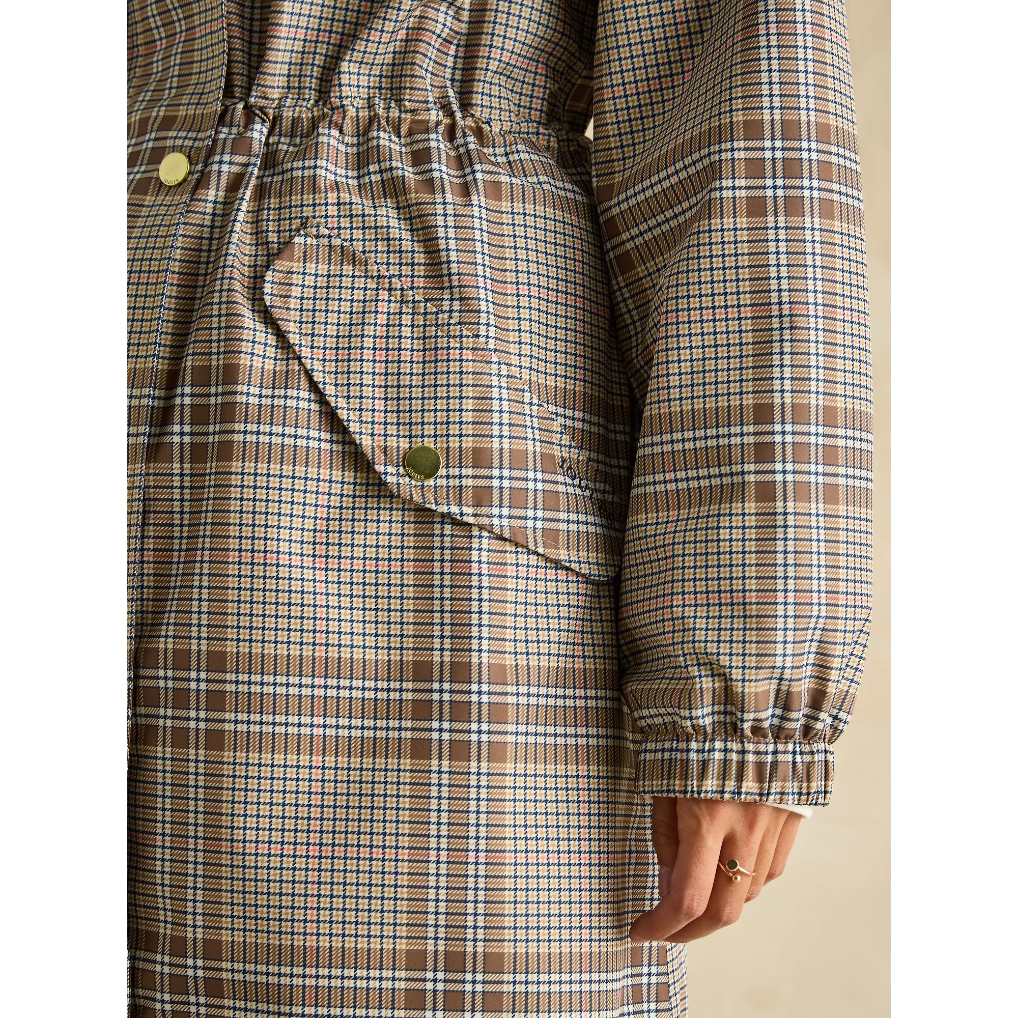 Product image 7 of 9 of Joules Women's Holkham Waterproof Packable Raincoat - Dartmoor Check
