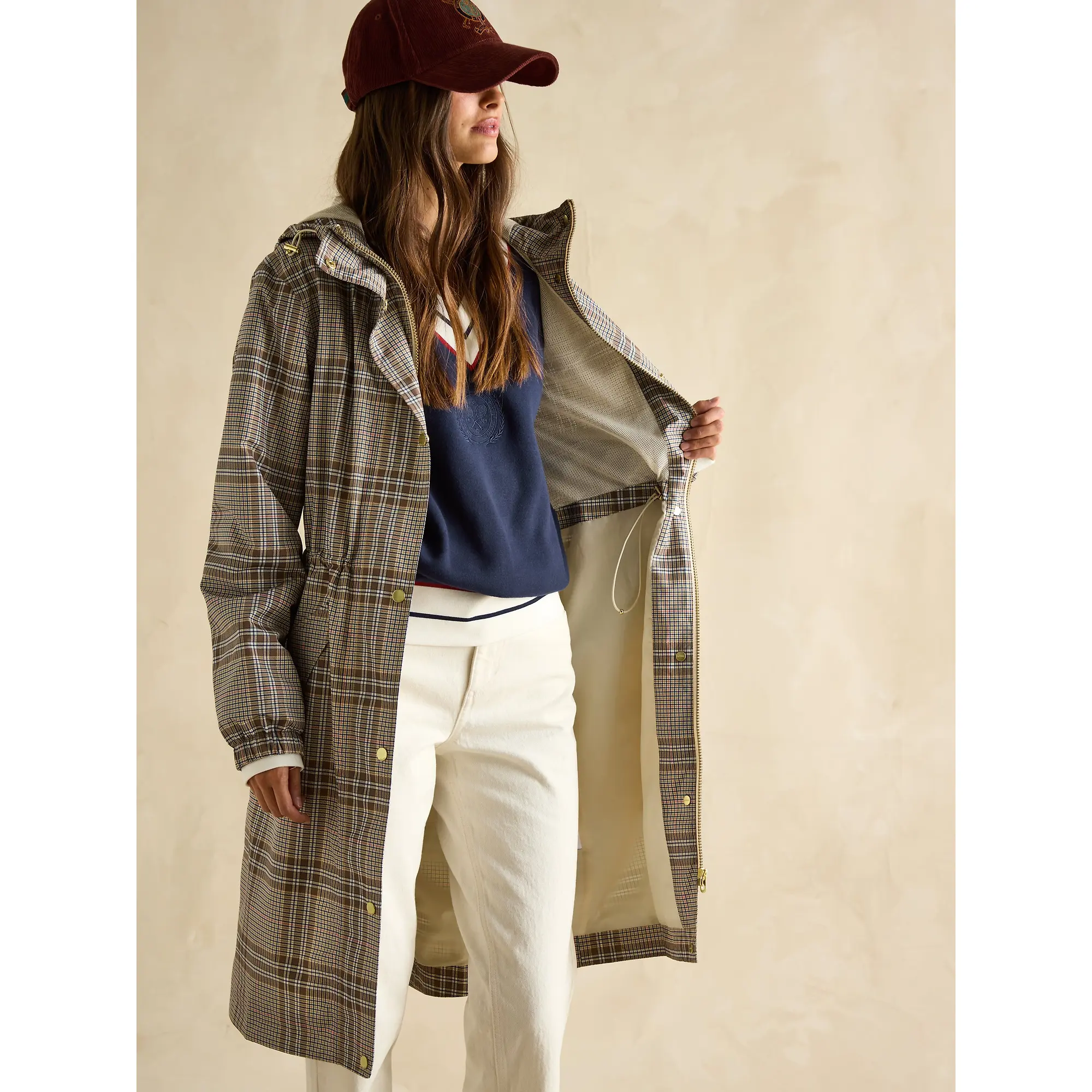 Product image 6 of 9 of Joules Women's Holkham Waterproof Packable Raincoat - Dartmoor Check