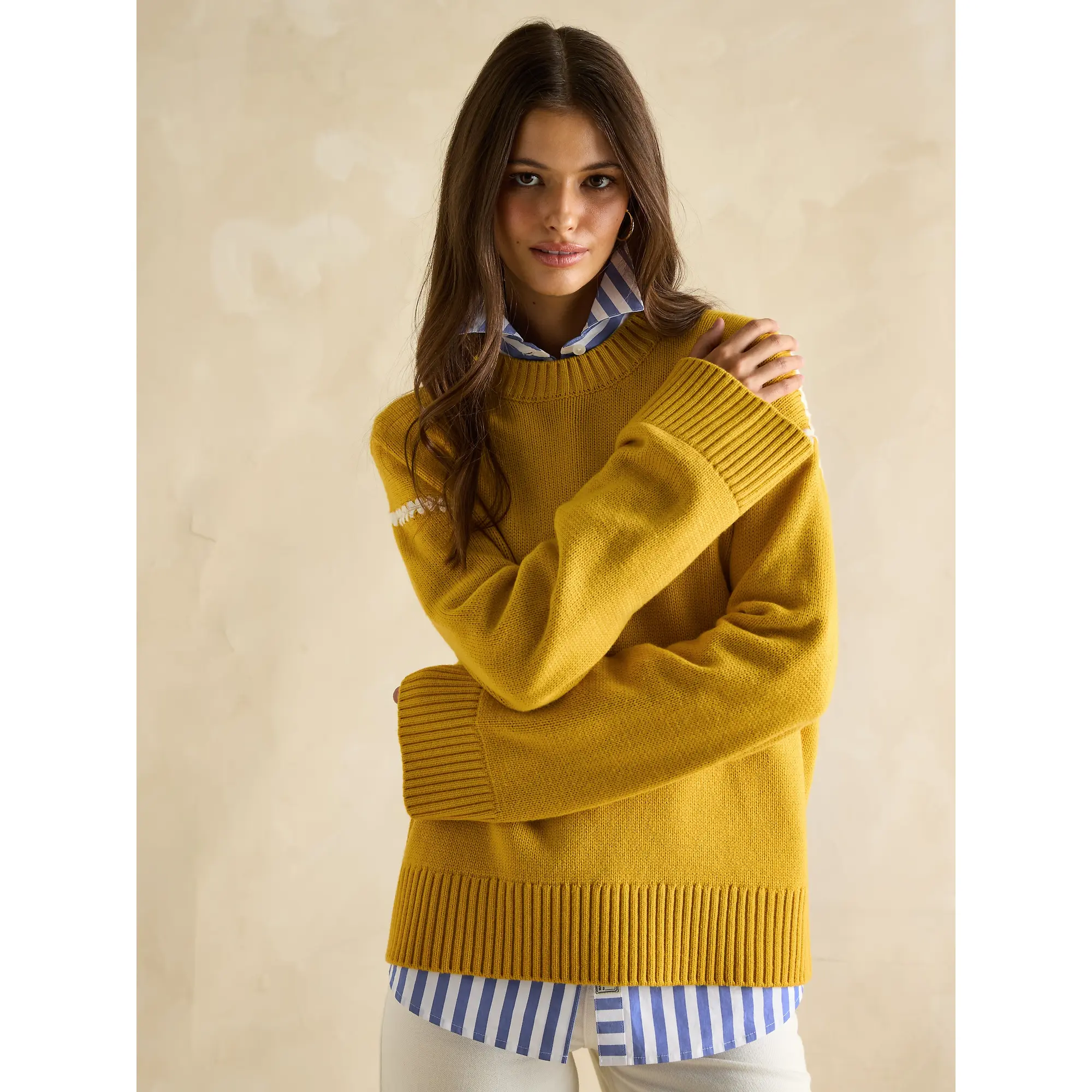 Product image 8 of 8 of Joules Women's Alexandra Blanket Stitch Jumper - Yellow