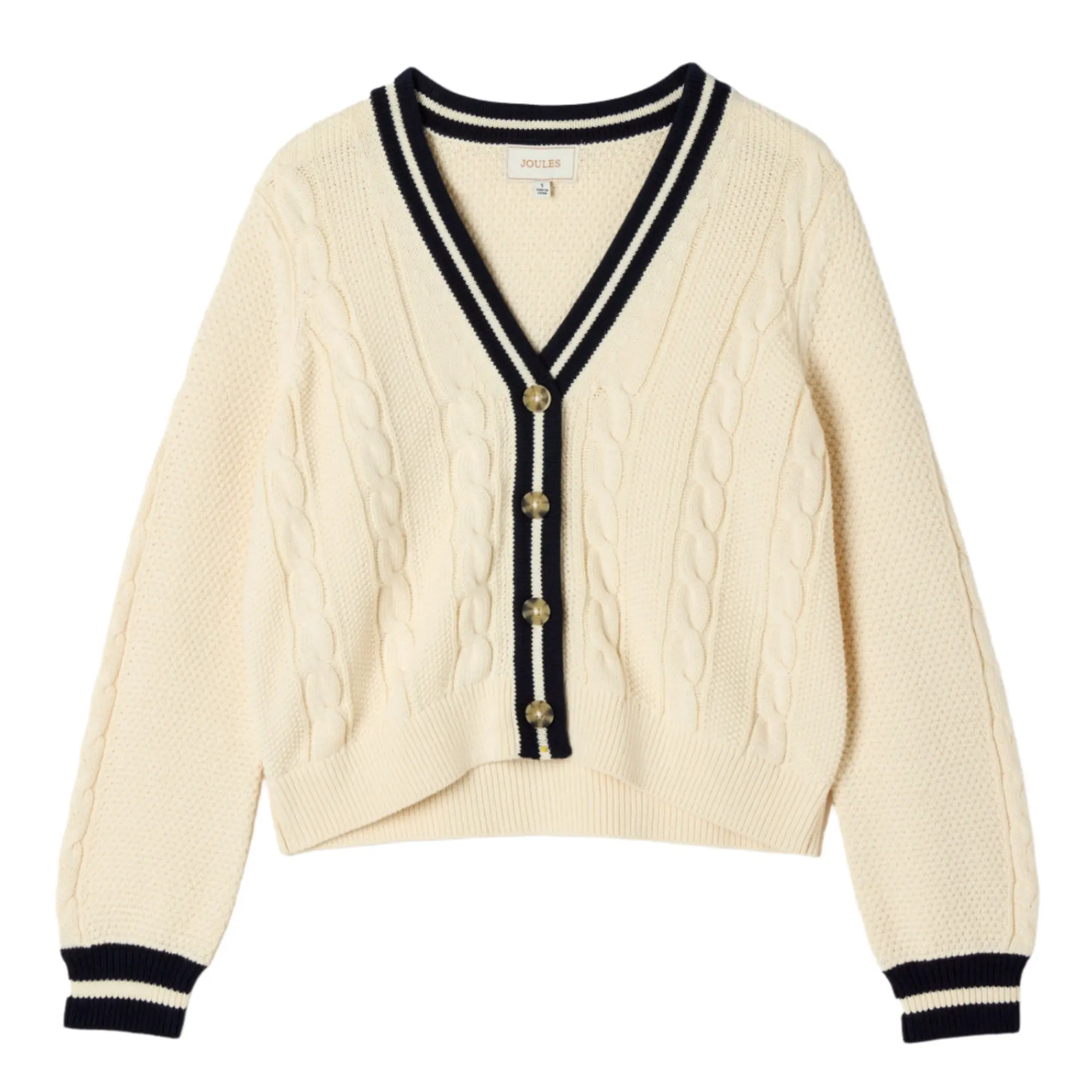 Product image 1 of 8 of Joules Women's Centre Court Cable Knit Cardigan - Cream