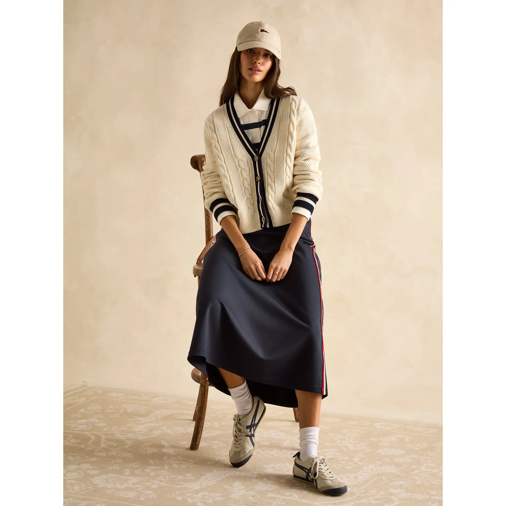 Product image 6 of 8 of Joules Women's Centre Court Cable Knit Cardigan - Cream