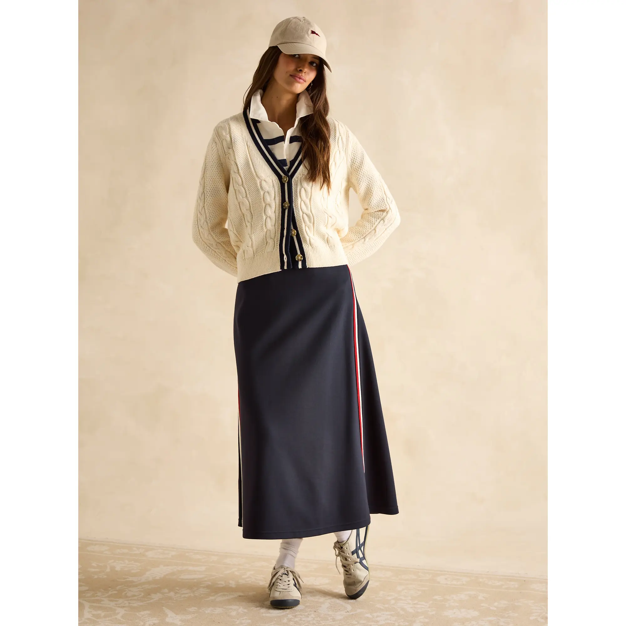 Product image 7 of 8 of Joules Women's Centre Court Cable Knit Cardigan - Cream