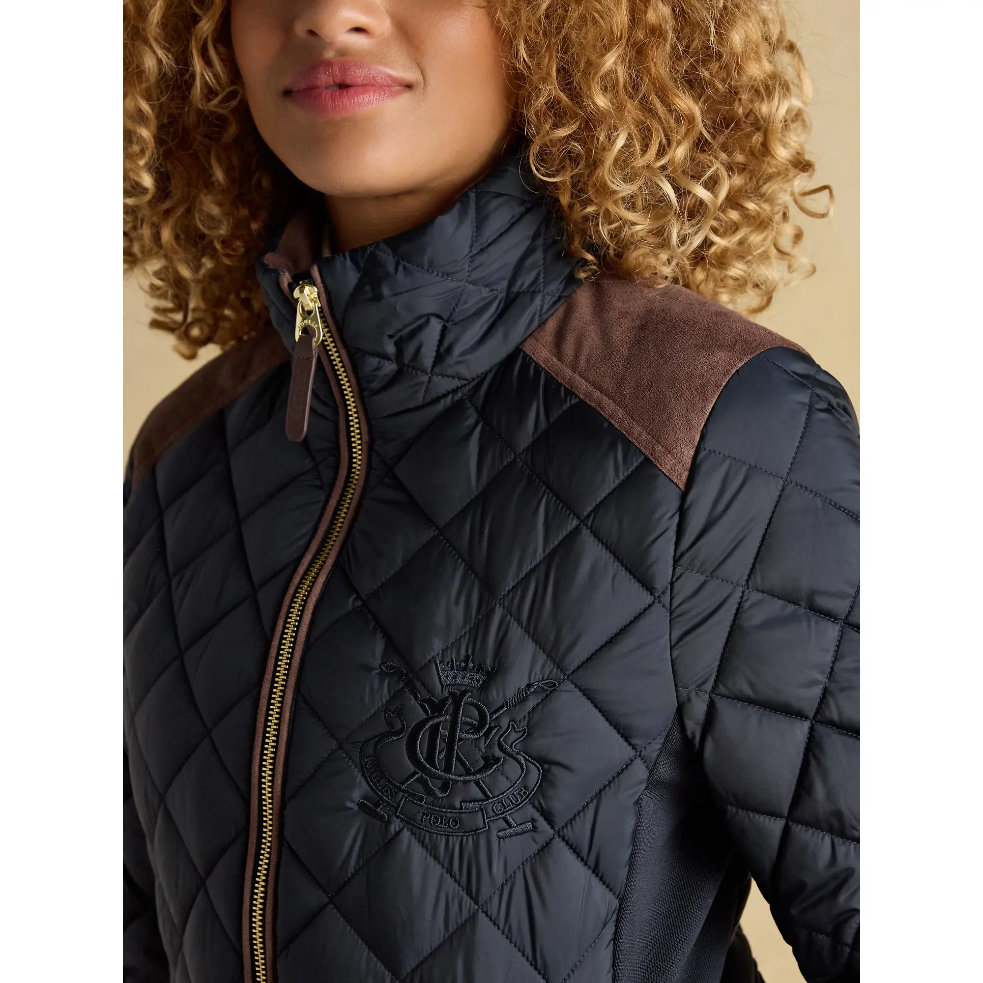 Product image 5 of 12 of Joules Women's Braemar Luxe Showerproof Diamond Quilted Coat - Navy Blue