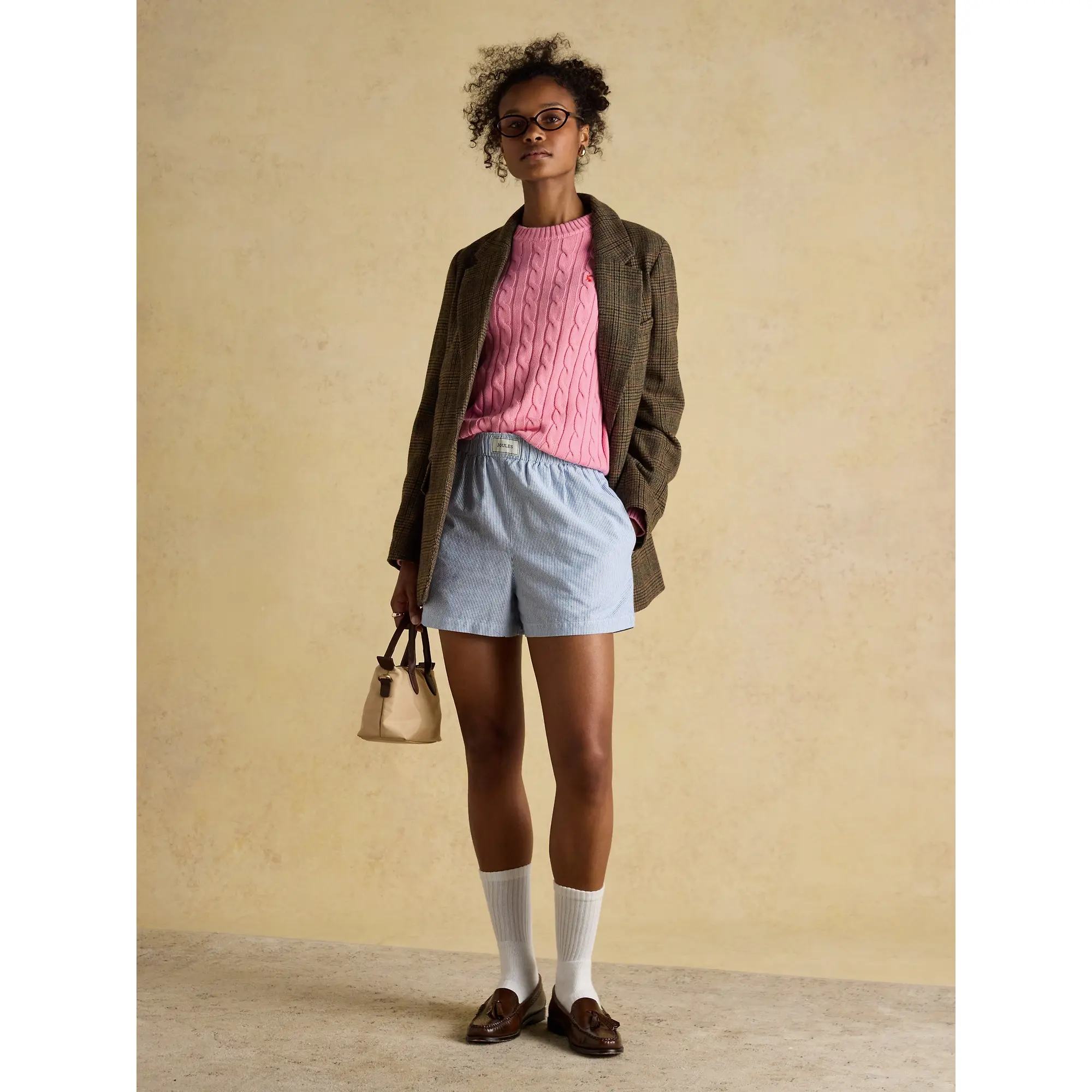 Product image 5 of 10 of Joules Women's Classic Cable Cotton Crew Neck Jumper - Pink