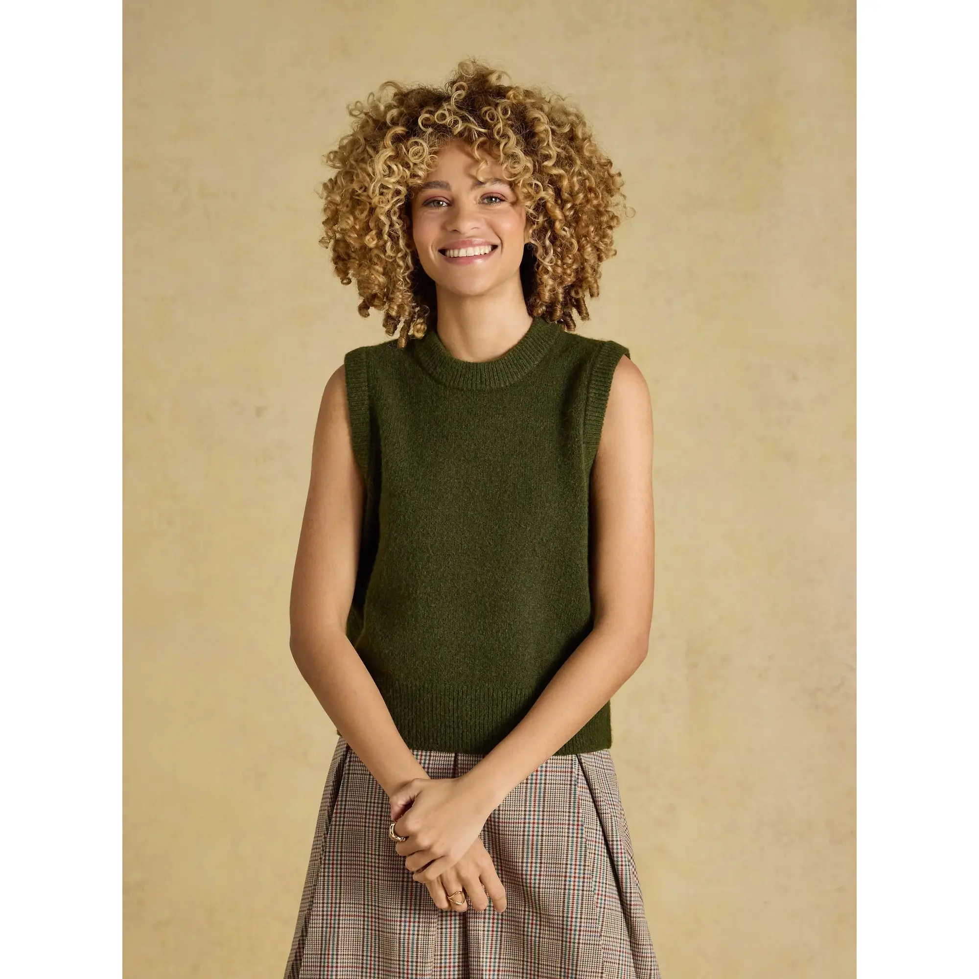 Product image 2 of 8 of Joules Women's Holly Knitted Vest - Khaki Green