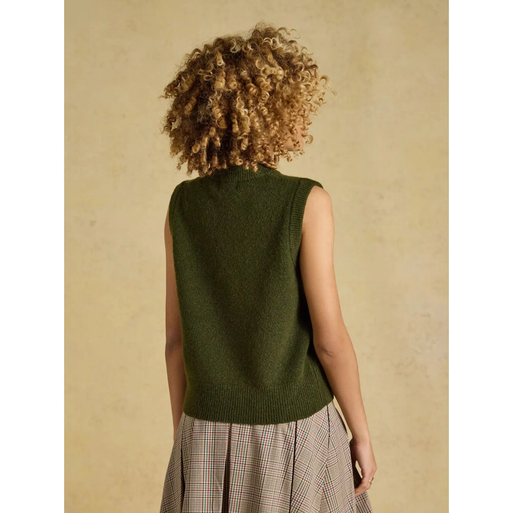 Product image 3 of 8 of Joules Women's Holly Knitted Vest - Khaki Green