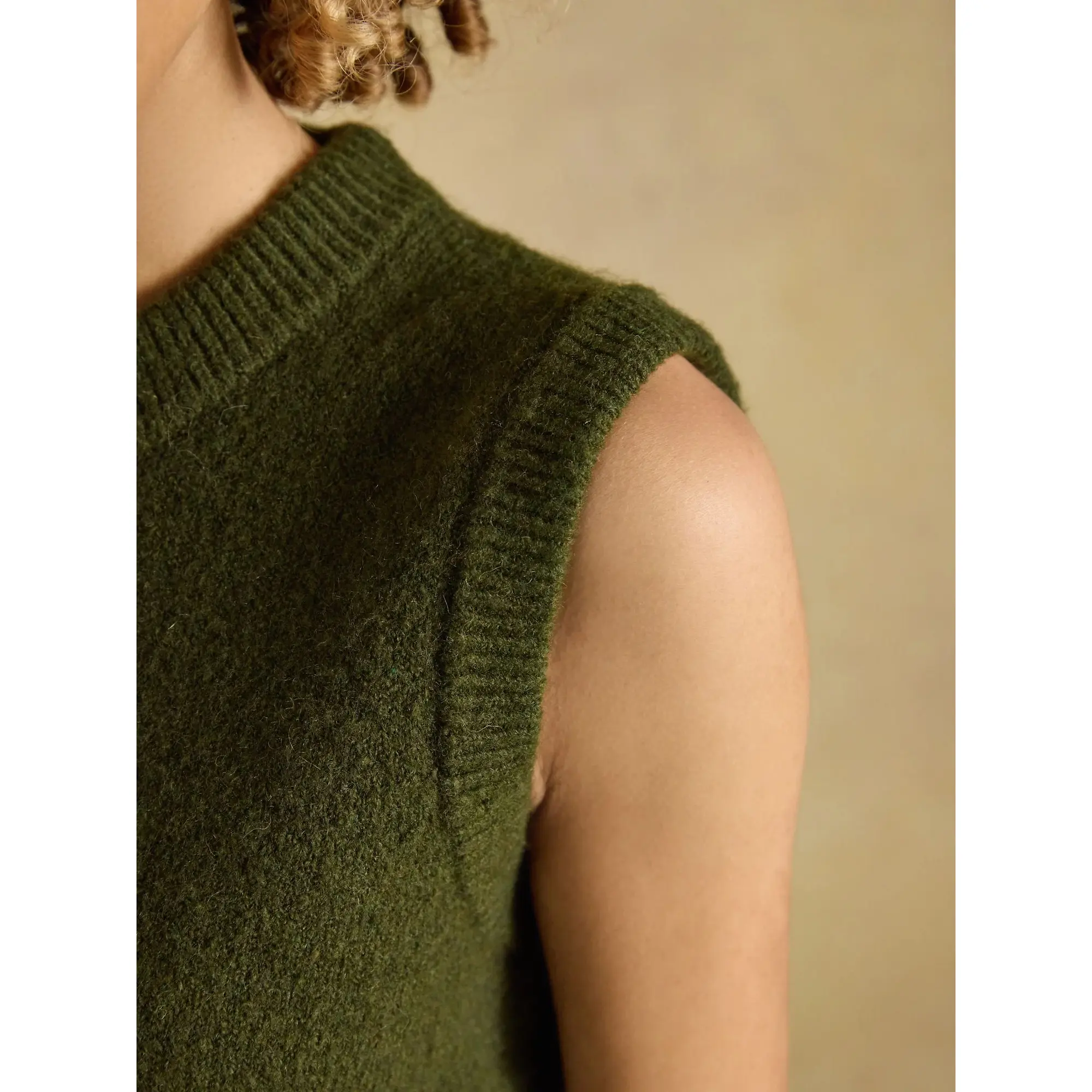 Product image 7 of 8 of Joules Women's Holly Knitted Vest - Khaki Green