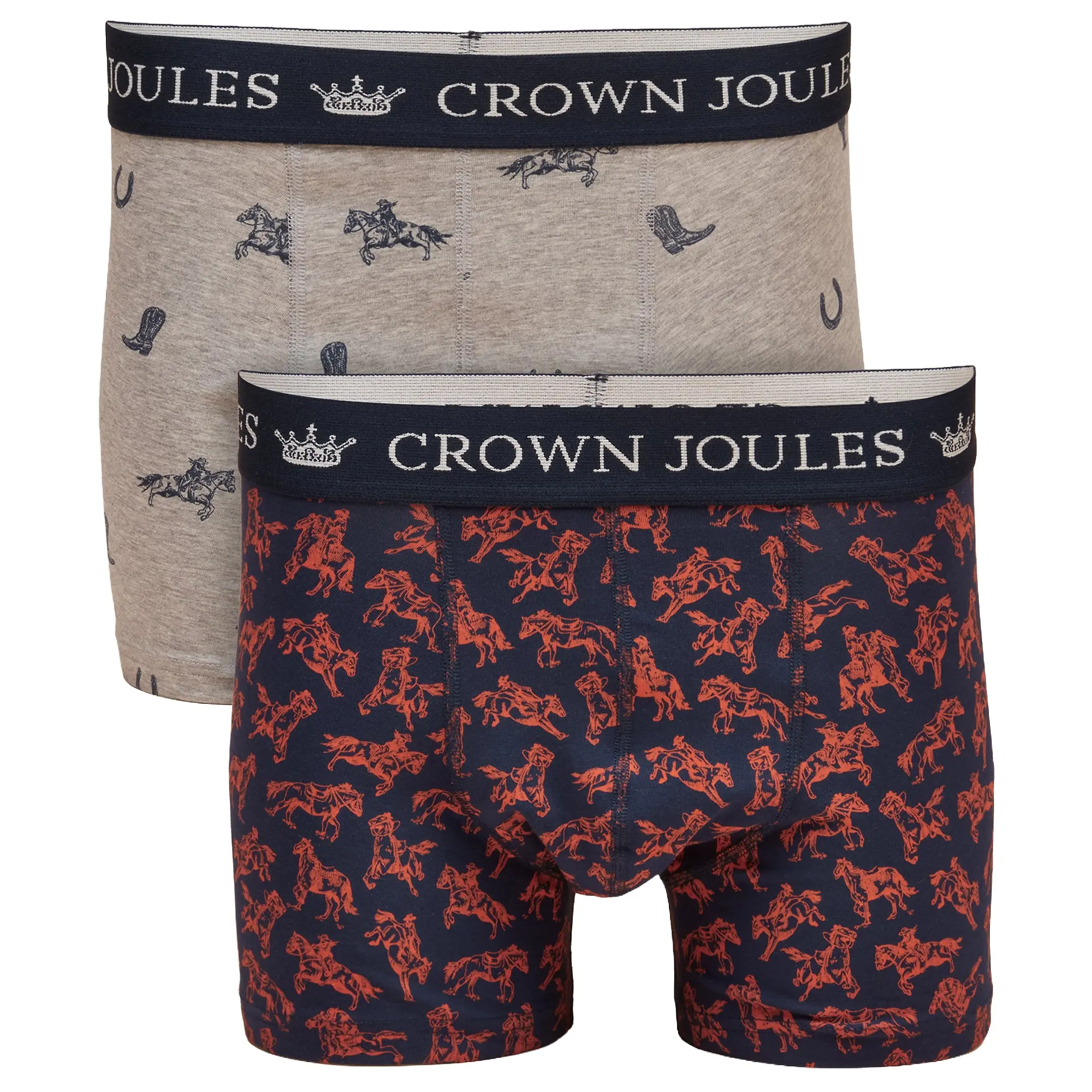 Product image 1 of 5 of Joules Men's Not My First Rodeo Cotton Jersey Boxer Shorts 2 Pack - Navy/Grey