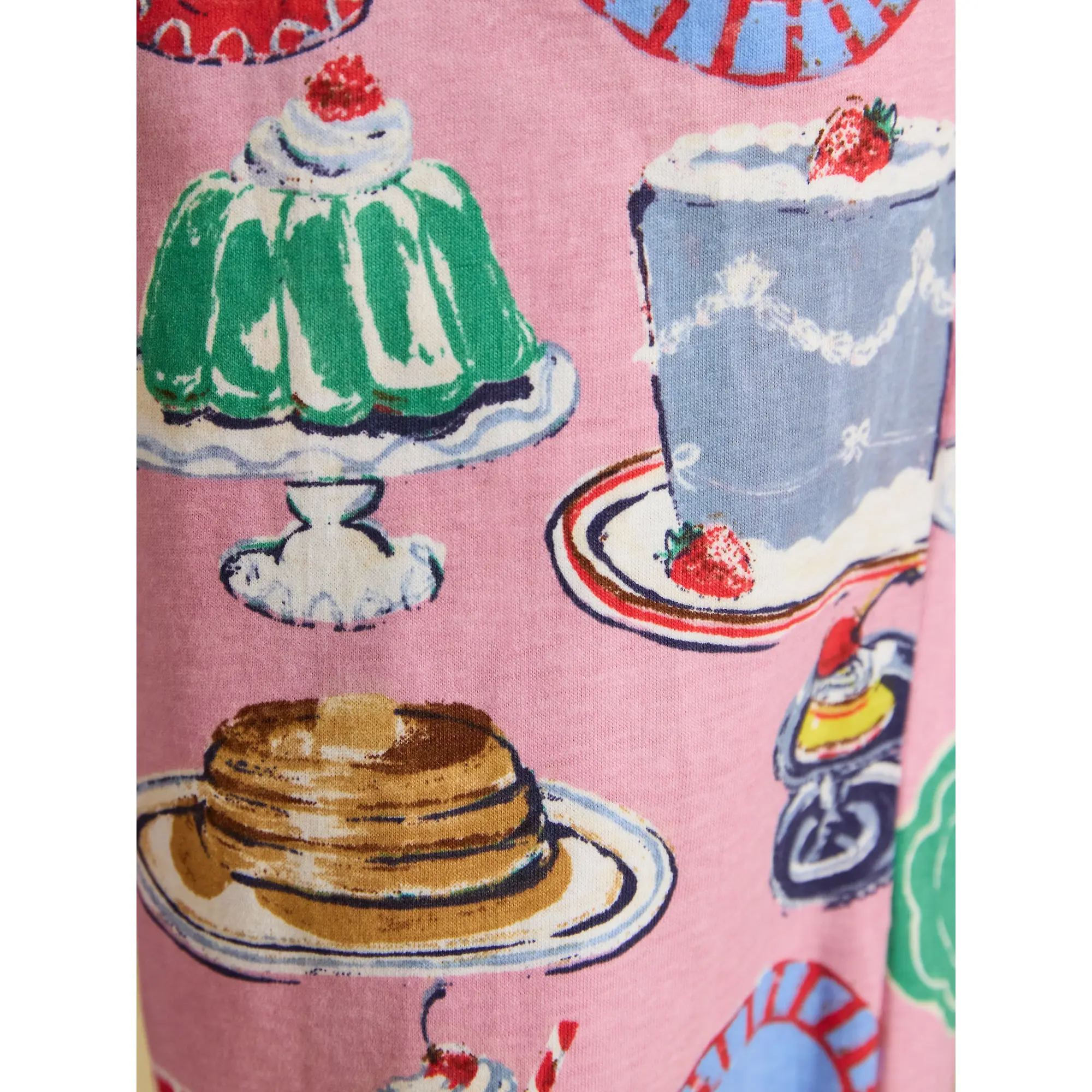 Product image 7 of 8 of Joules Women's Lyla Long Sleeve Jersey Cotton Pyjama Set - Cream / Pink Puddings Print